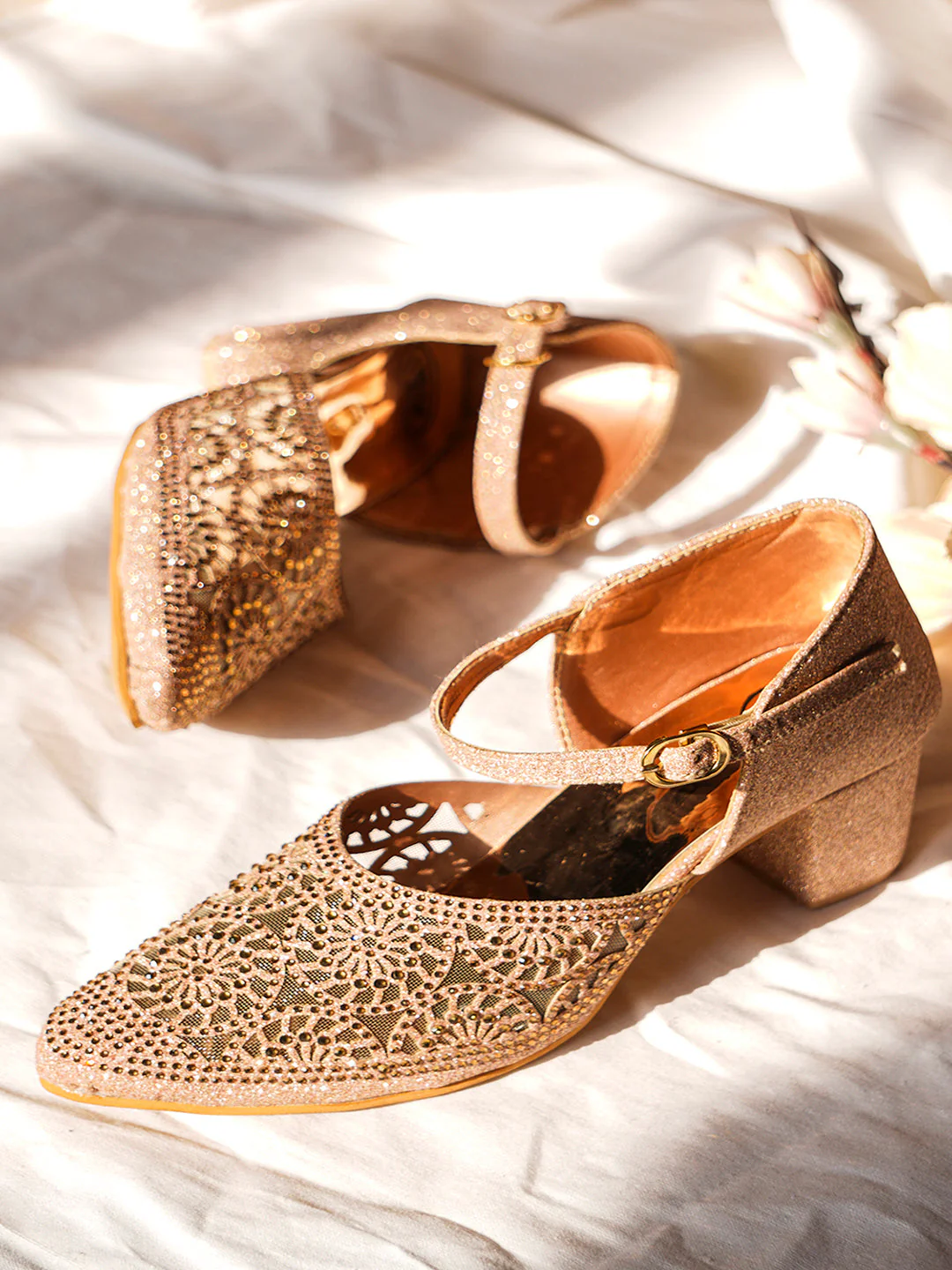 Buckle Strap Mules Block Heel - Image 13