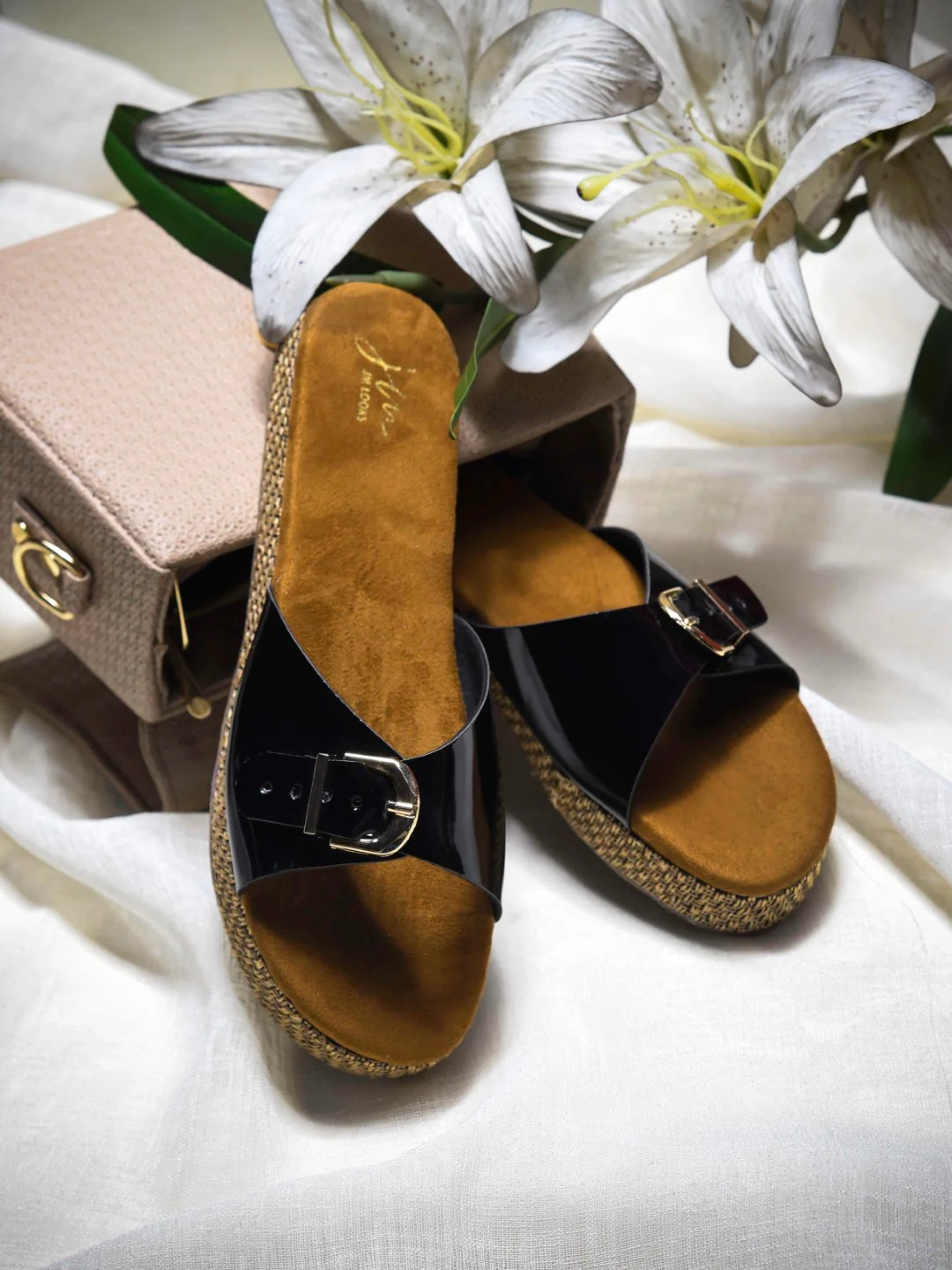 Buckle Strap Slide Sandals with Cushioned Footbed - Image 10