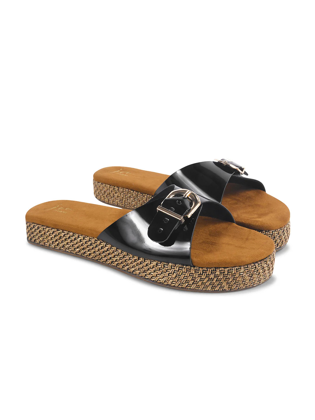 Buckle Strap Slide Sandals with Cushioned Footbed - Image 11