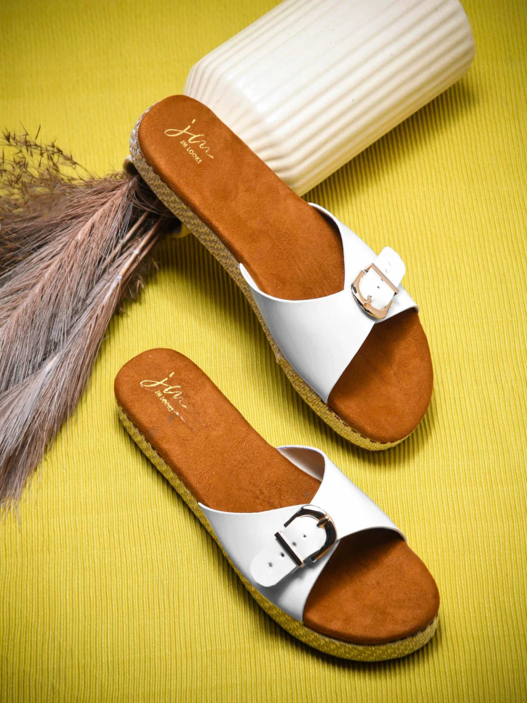 Buckle Strap Slide Sandals with Cushioned Footbed - Image 15