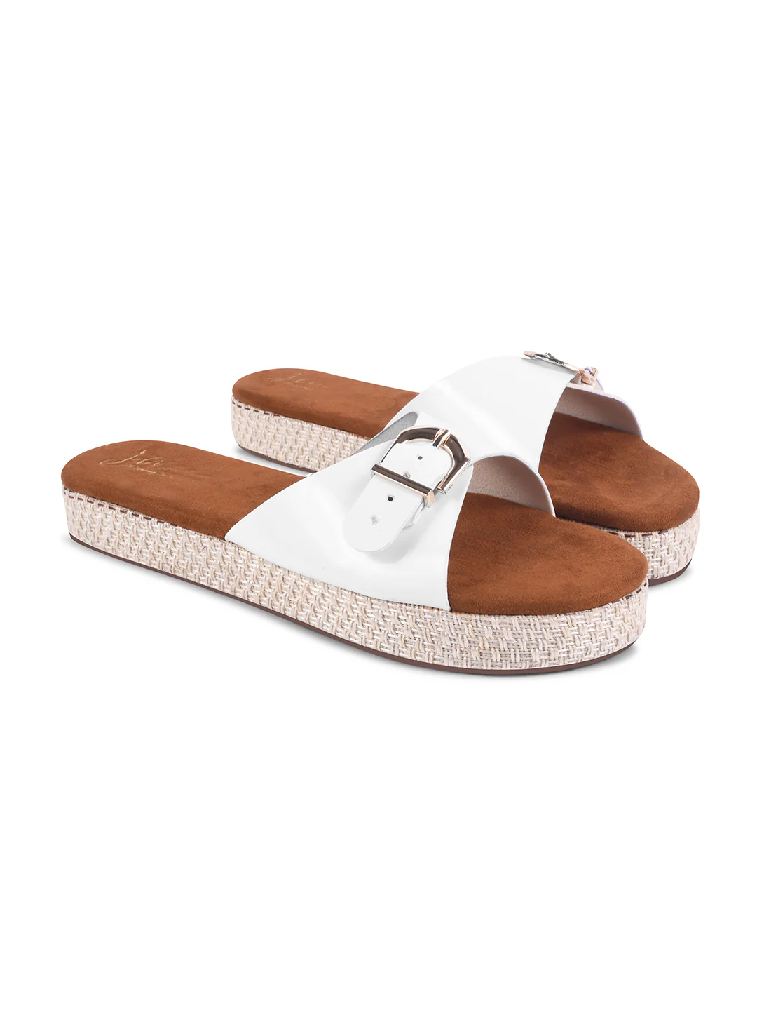 Buckle Strap Slide Sandals with Cushioned Footbed - Image 17