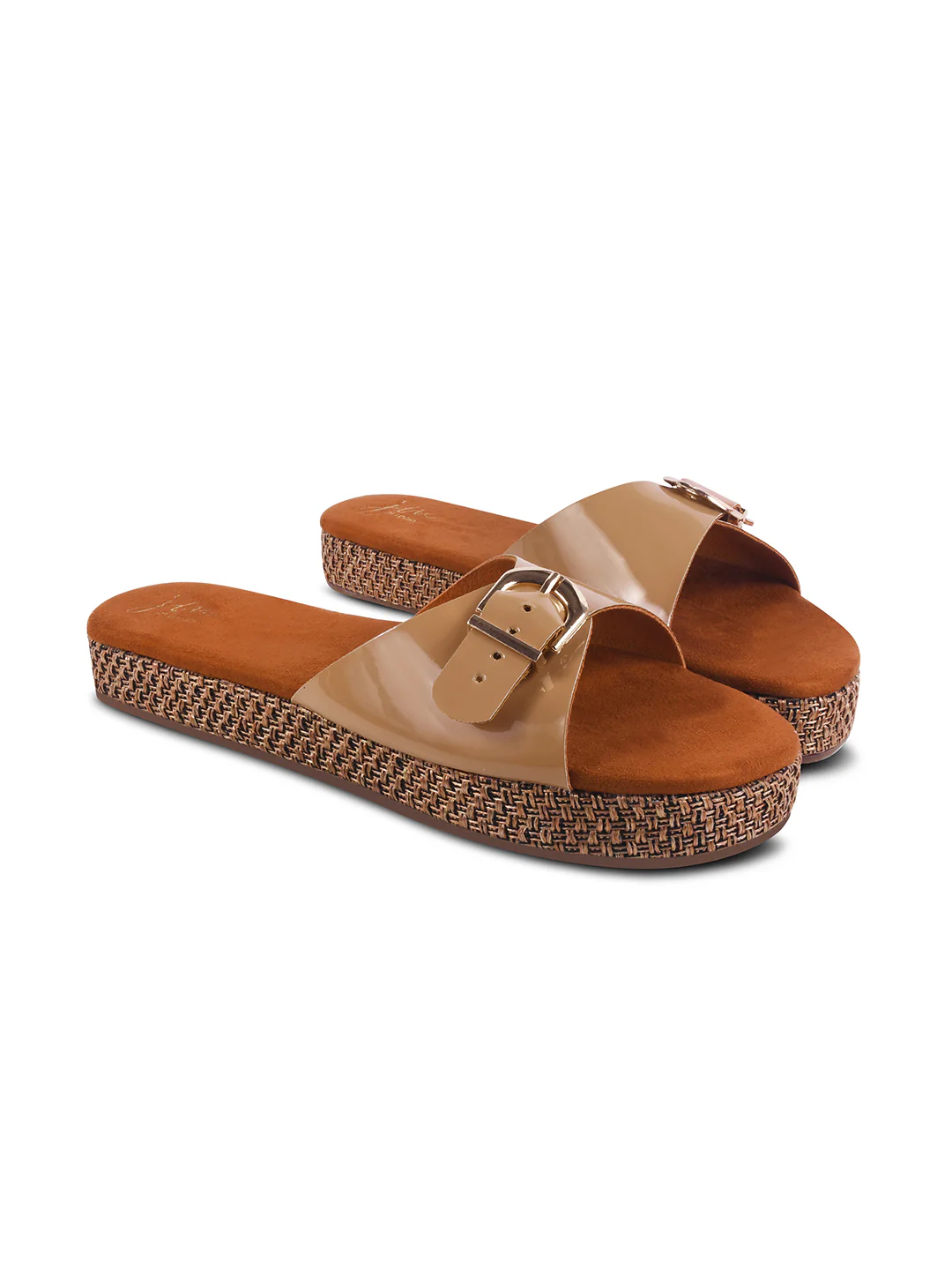 Buckle Strap Slide Sandals with Cushioned Footbed - Image 5