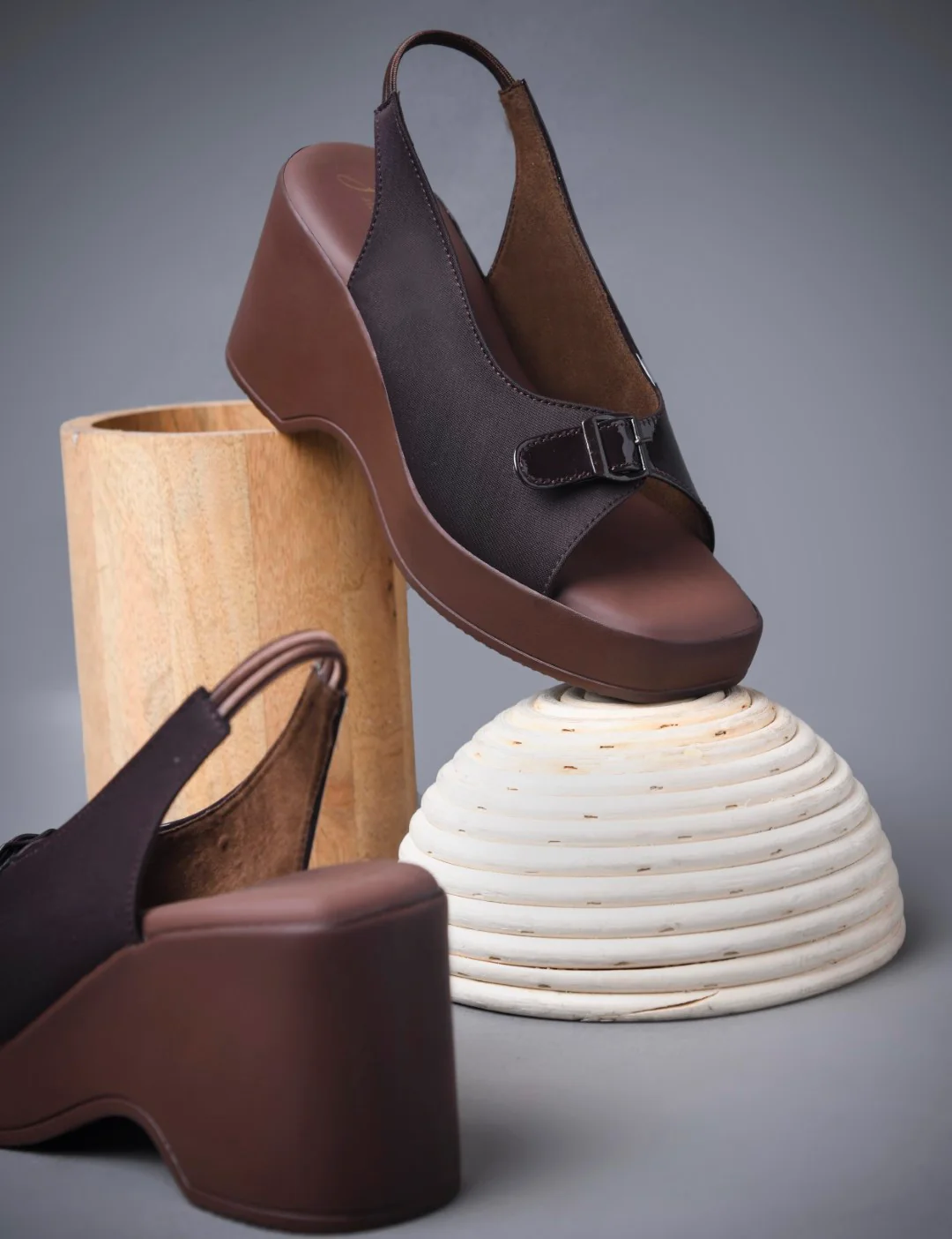 Buckle Strap Slingback Wedge Sandals - Image 16