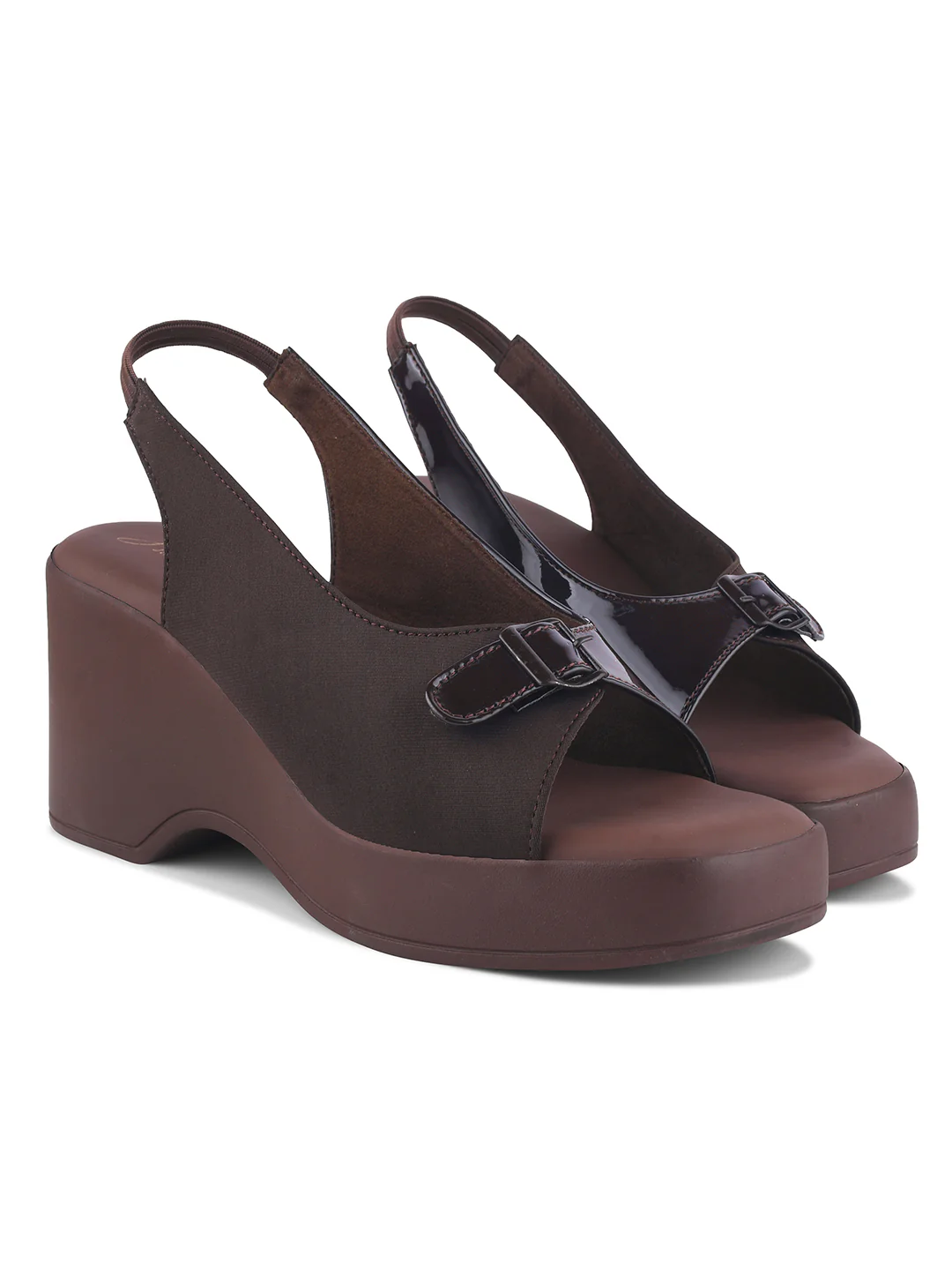 Buckle Strap Slingback Wedge Sandals - Image 17