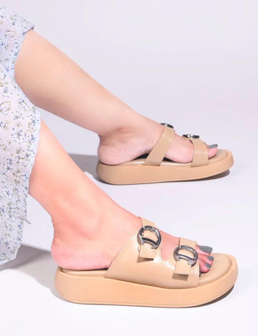 JM Looks Adjustable Buckle Platform Slides - Image 10