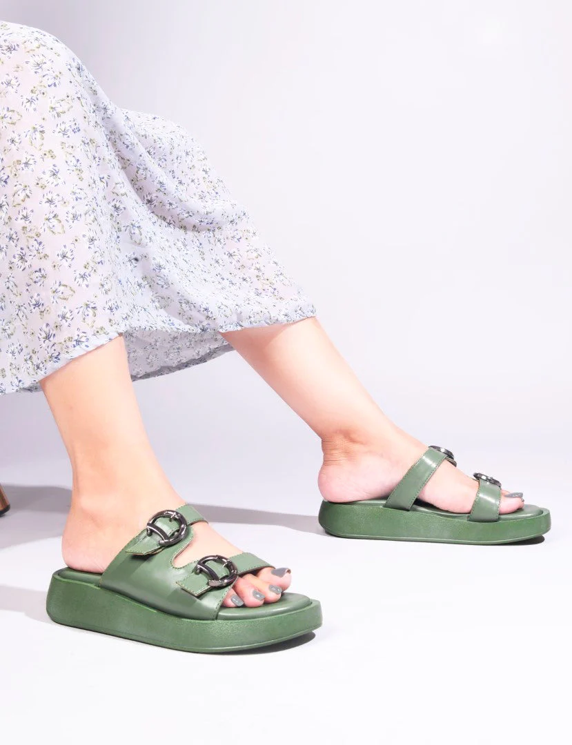 JM Looks Adjustable Buckle Platform Slides - Image 16