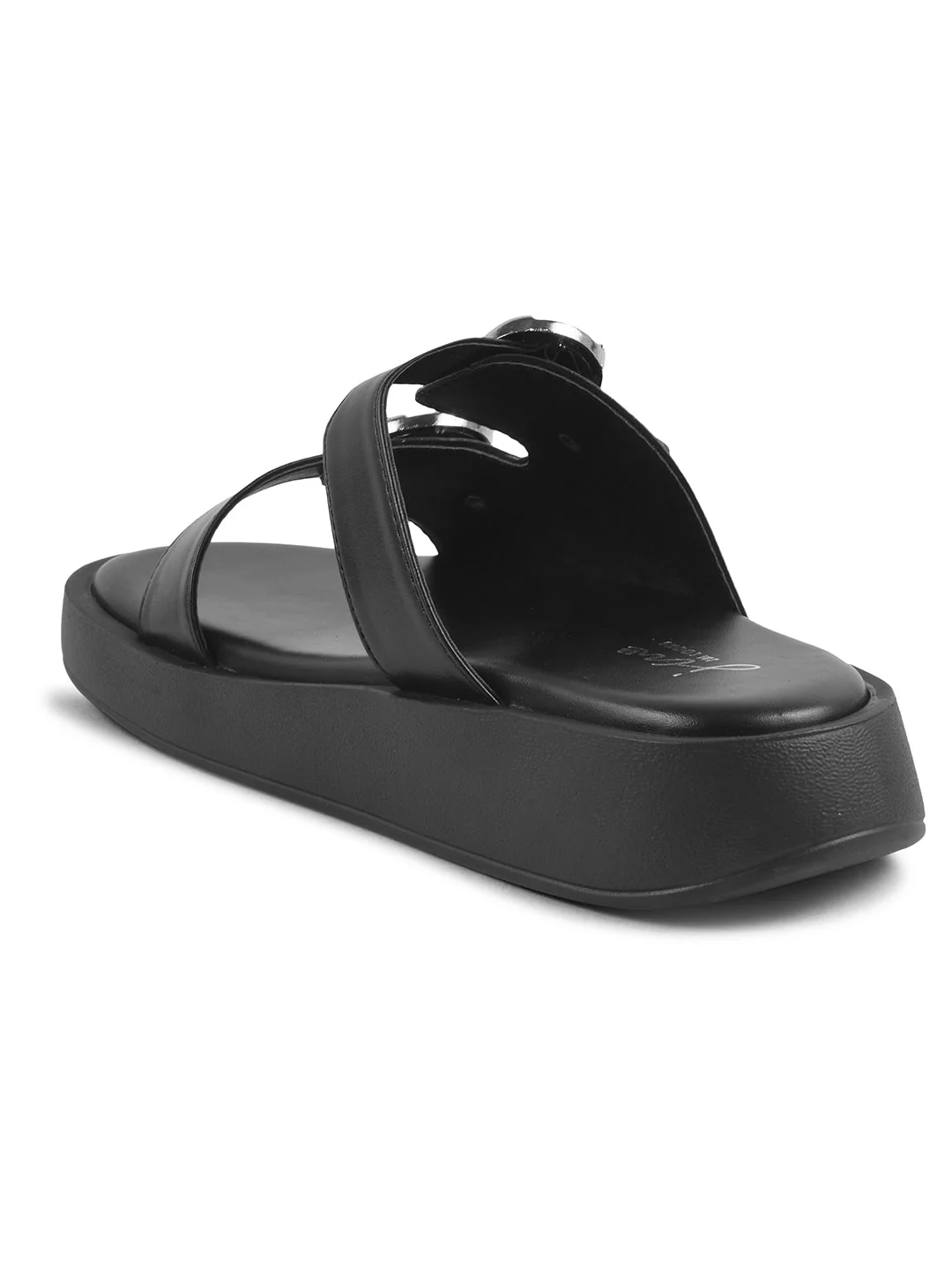 JM Looks Adjustable Buckle Platform Slides - Image 7