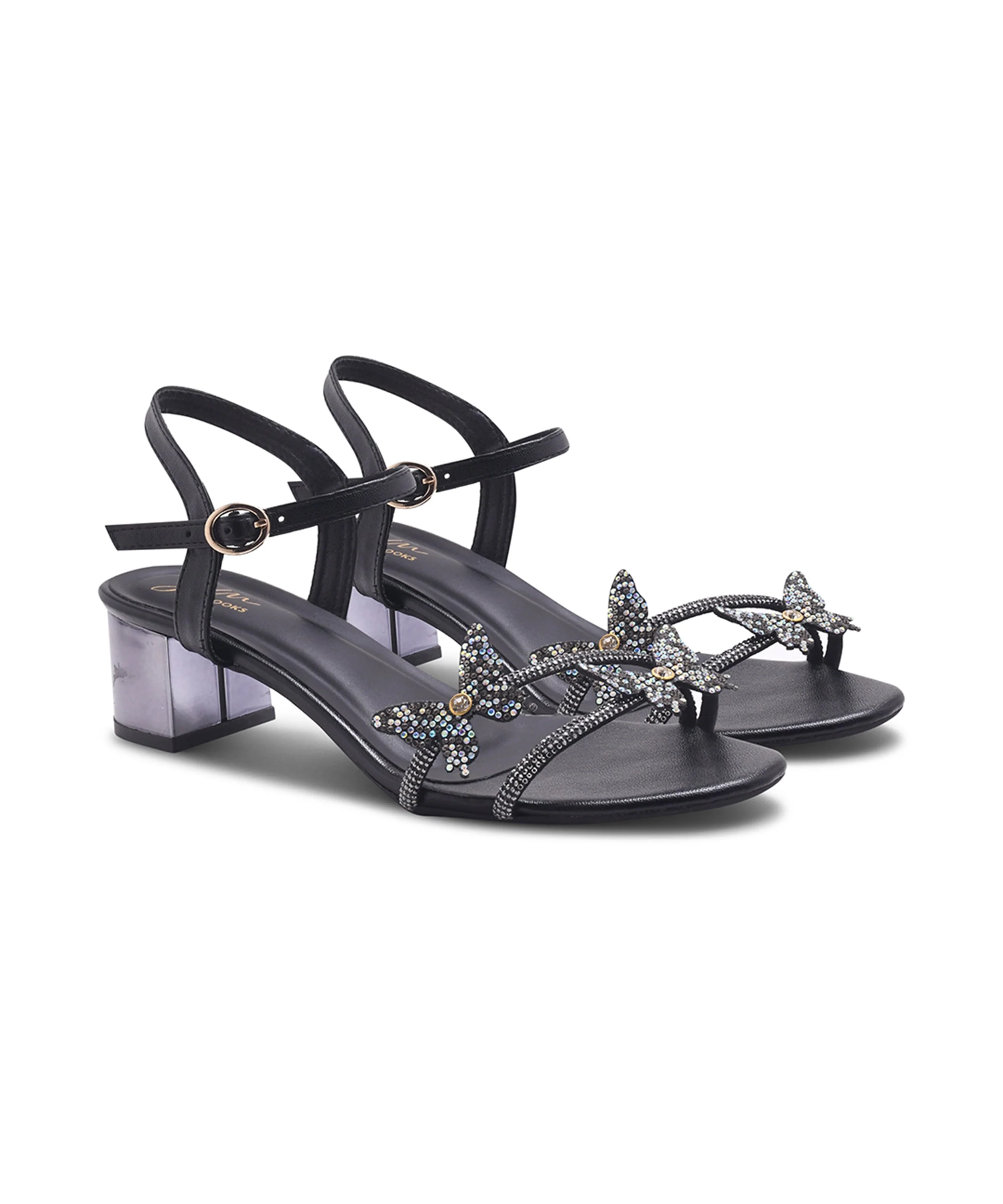 Butterfly Embellished Block Heel Sandals - Image 5