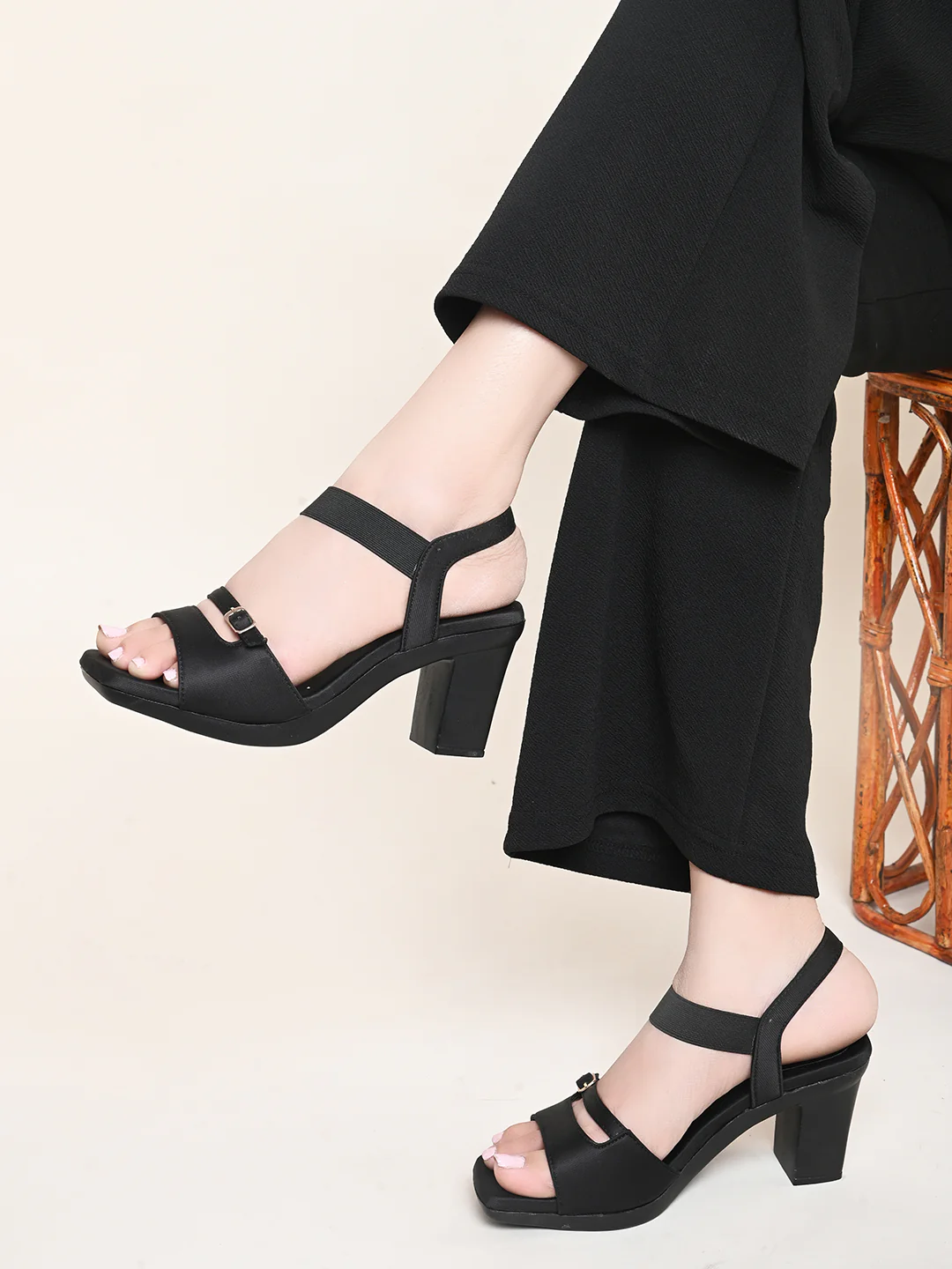 Casual Block Heel With Ankle Strap - Image 3