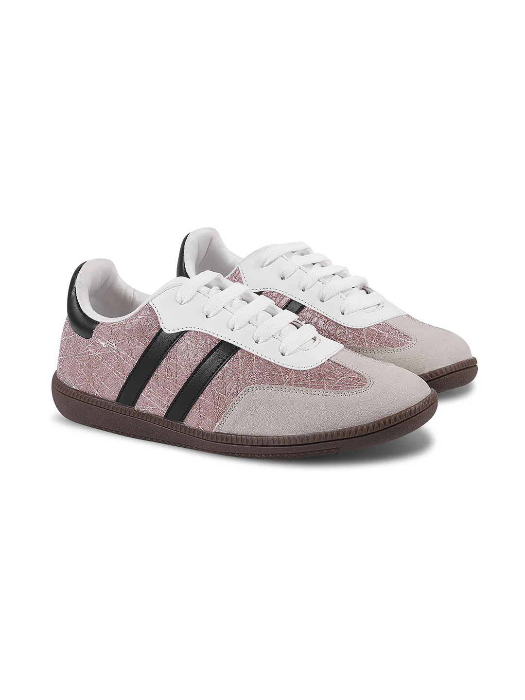 JM Looks Casual Lace-Up Sneakers with Contrasting Stripes - Image 18