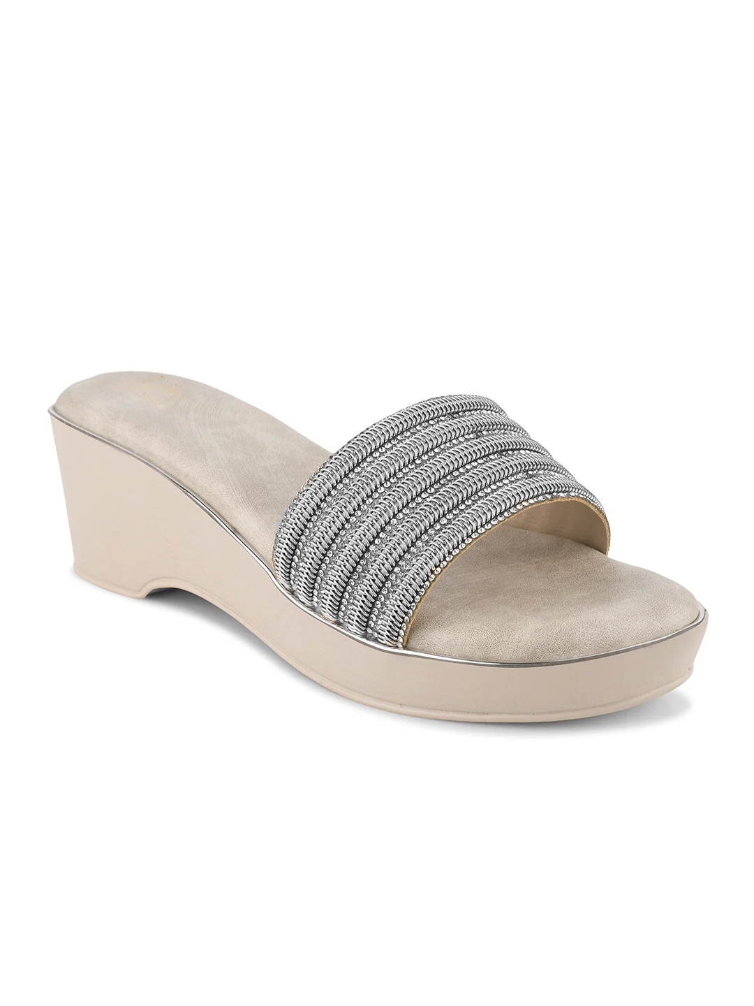 Casual Wedge Heel Sandals with Beaded Strap Design - Image 12