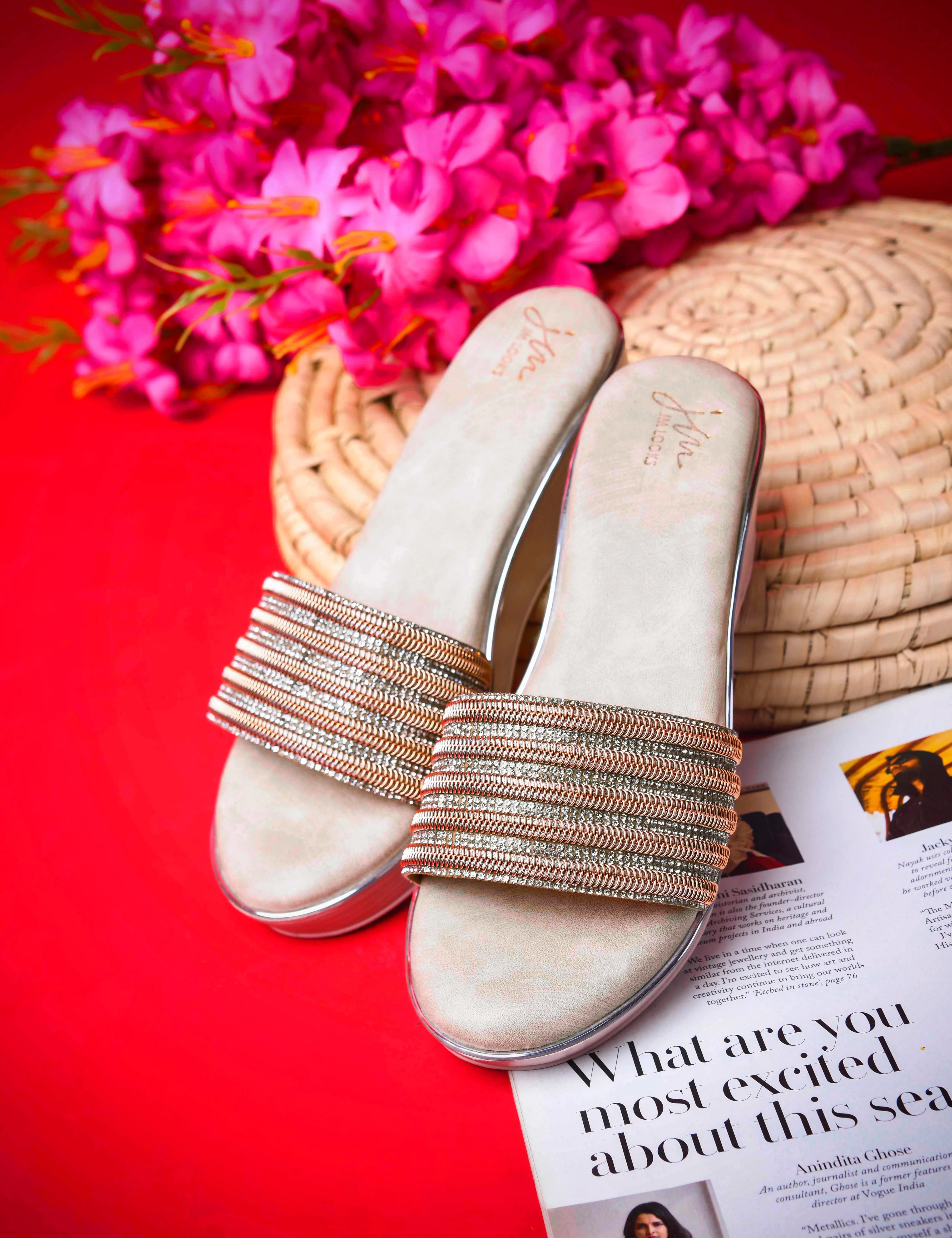 Casual Wedge Heel Sandals with Beaded Strap Design - Image 16