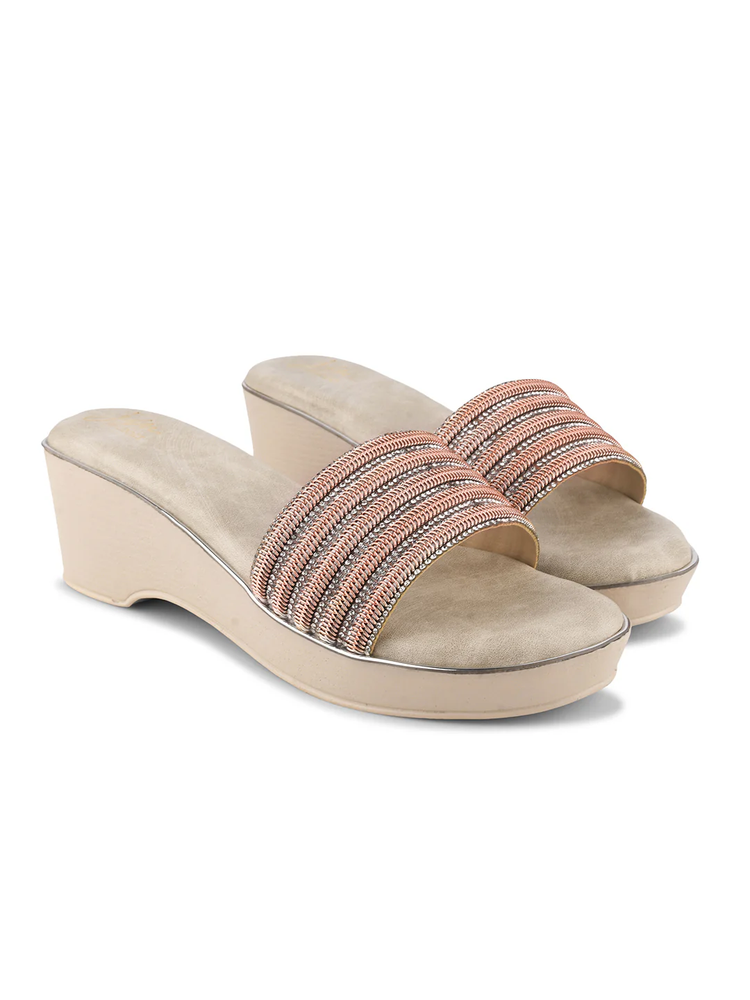 Casual Wedge Heel Sandals with Beaded Strap Design - Image 17