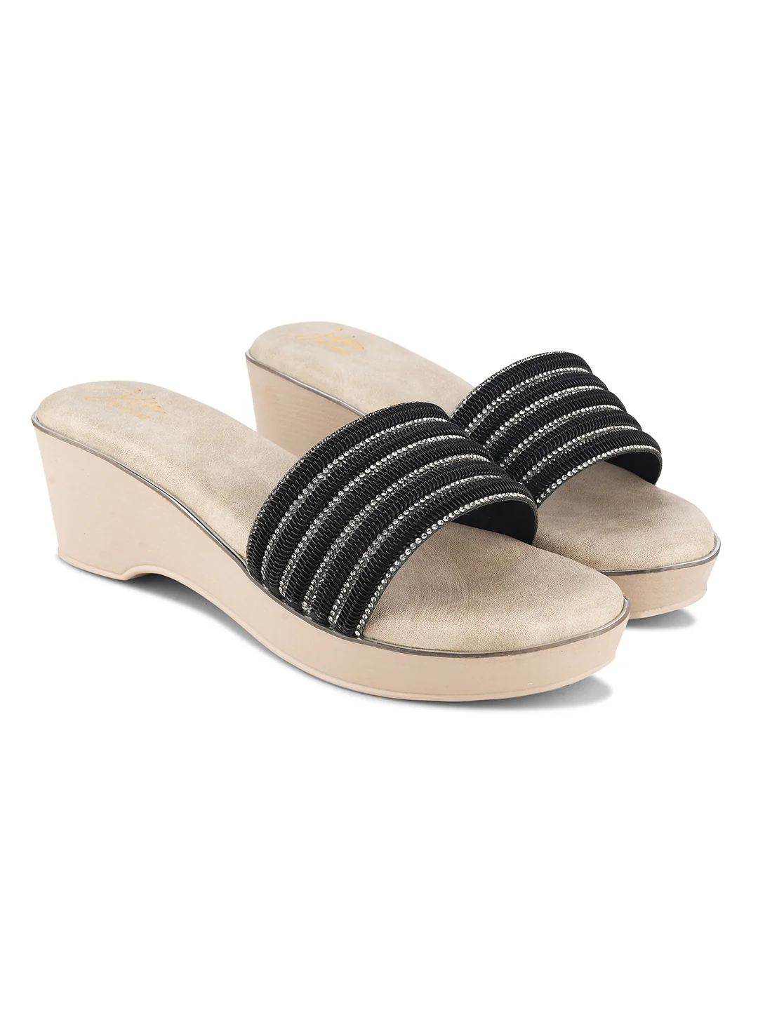 Casual Wedge Heel Sandals with Beaded Strap Design - Image 5
