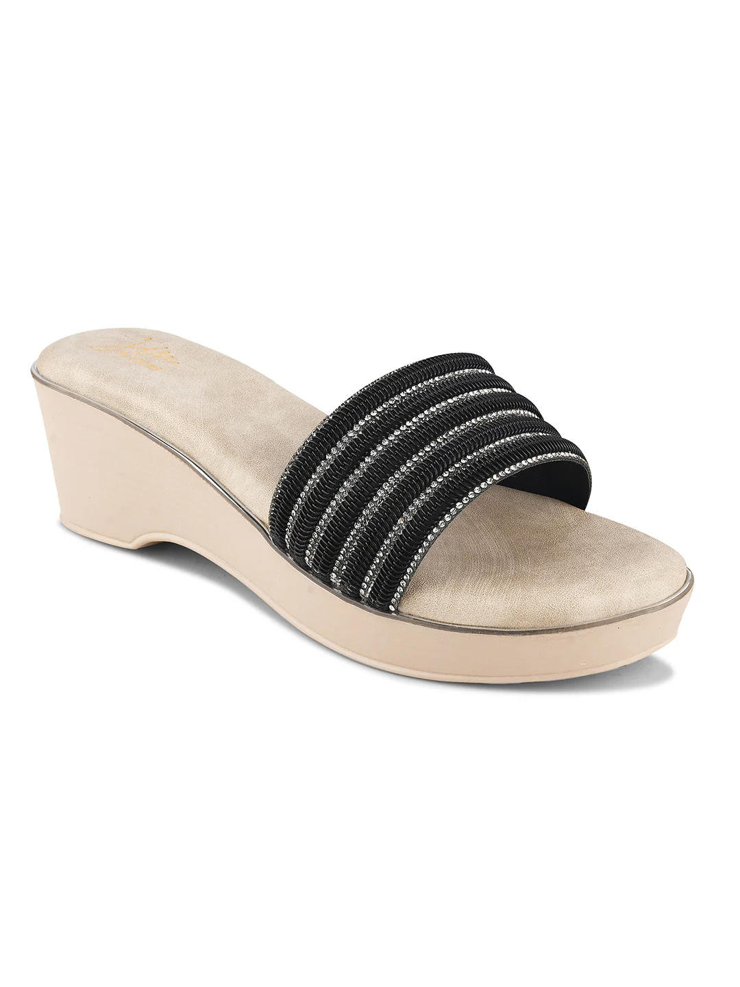 Casual Wedge Heel Sandals with Beaded Strap Design - Image 6