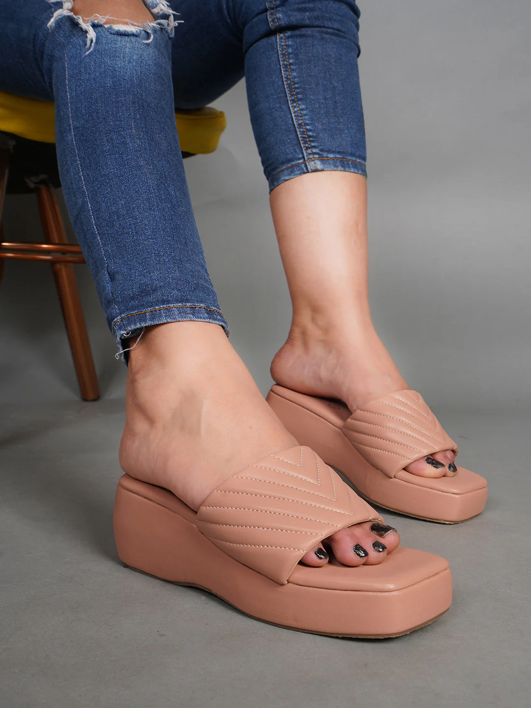 Chevron Pattern Slip-On Wedges - Image 4