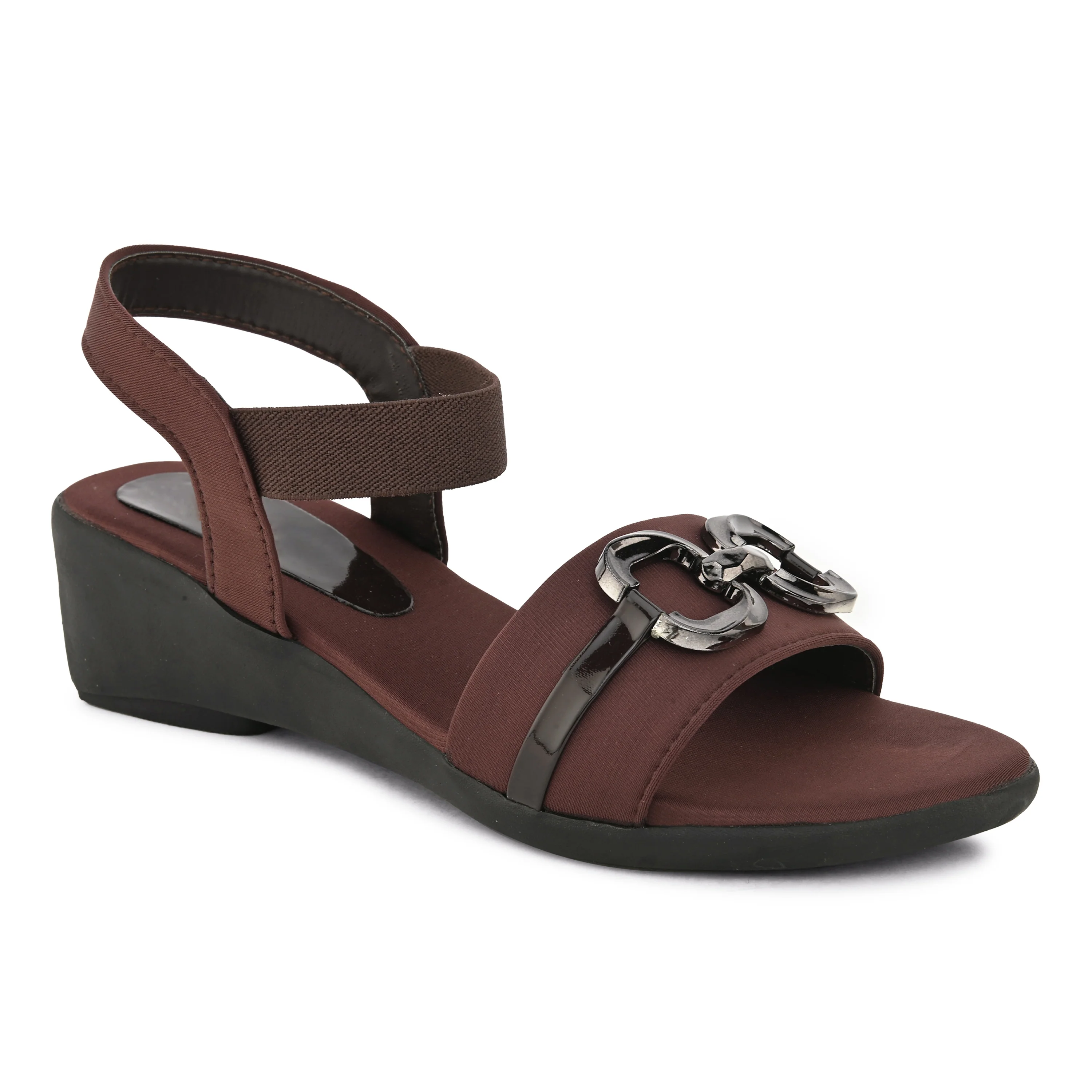 Jm Looks Stylish Buckle Detail Wedge Sandals for Women & Girls