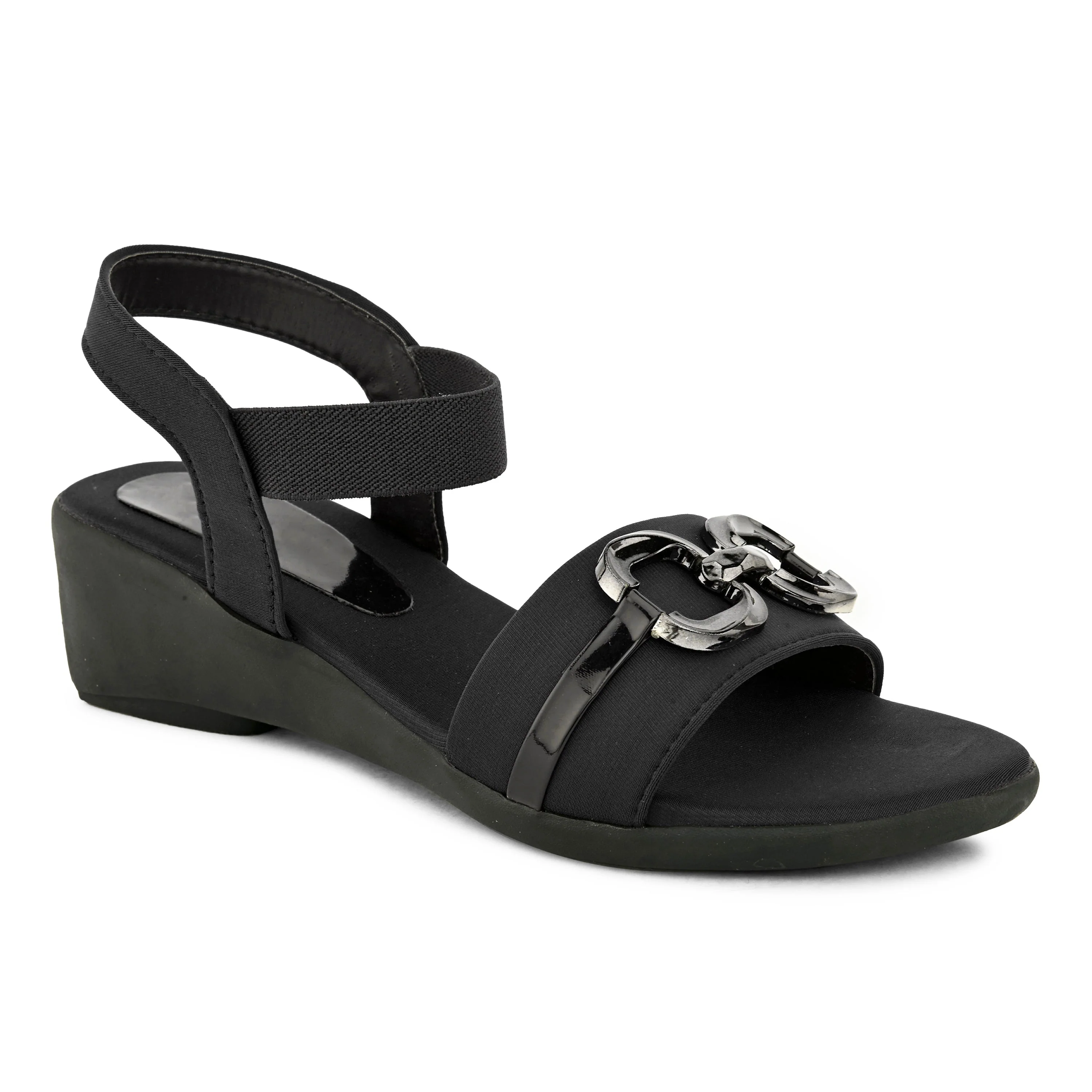 Jm Looks Stylish Buckle Detail Wedge Sandals for Women & Girls - Image 5