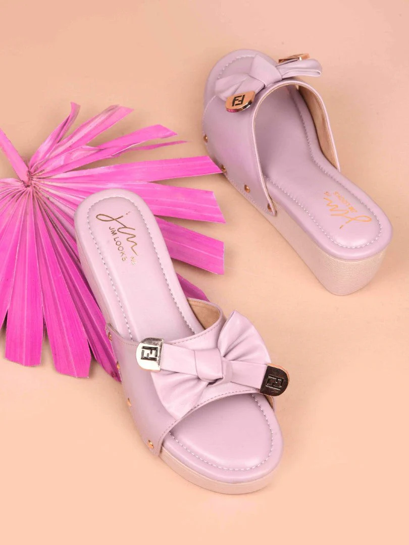 JM Looks Women's Bow Detail Platform Wedges - Image 12