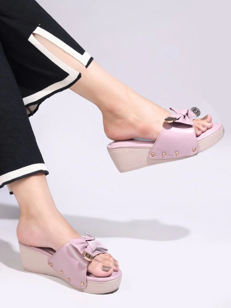 JM Looks Women's Bow Detail Platform Wedges - Image 13