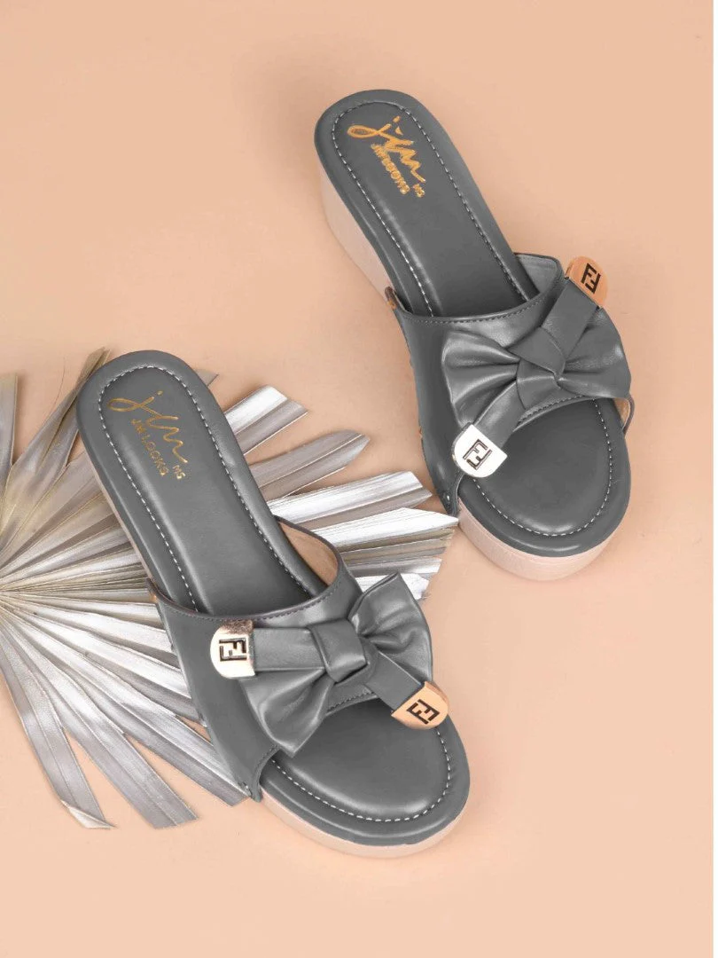 JM Looks Women's Bow Detail Platform Wedges - Image 18