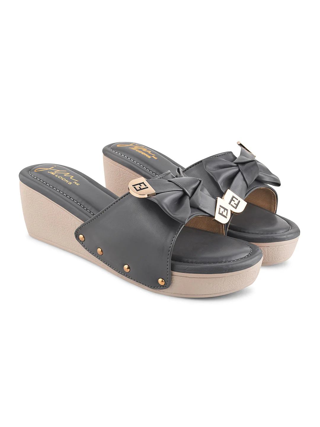 JM Looks Women's Bow Detail Platform Wedges - Image 4
