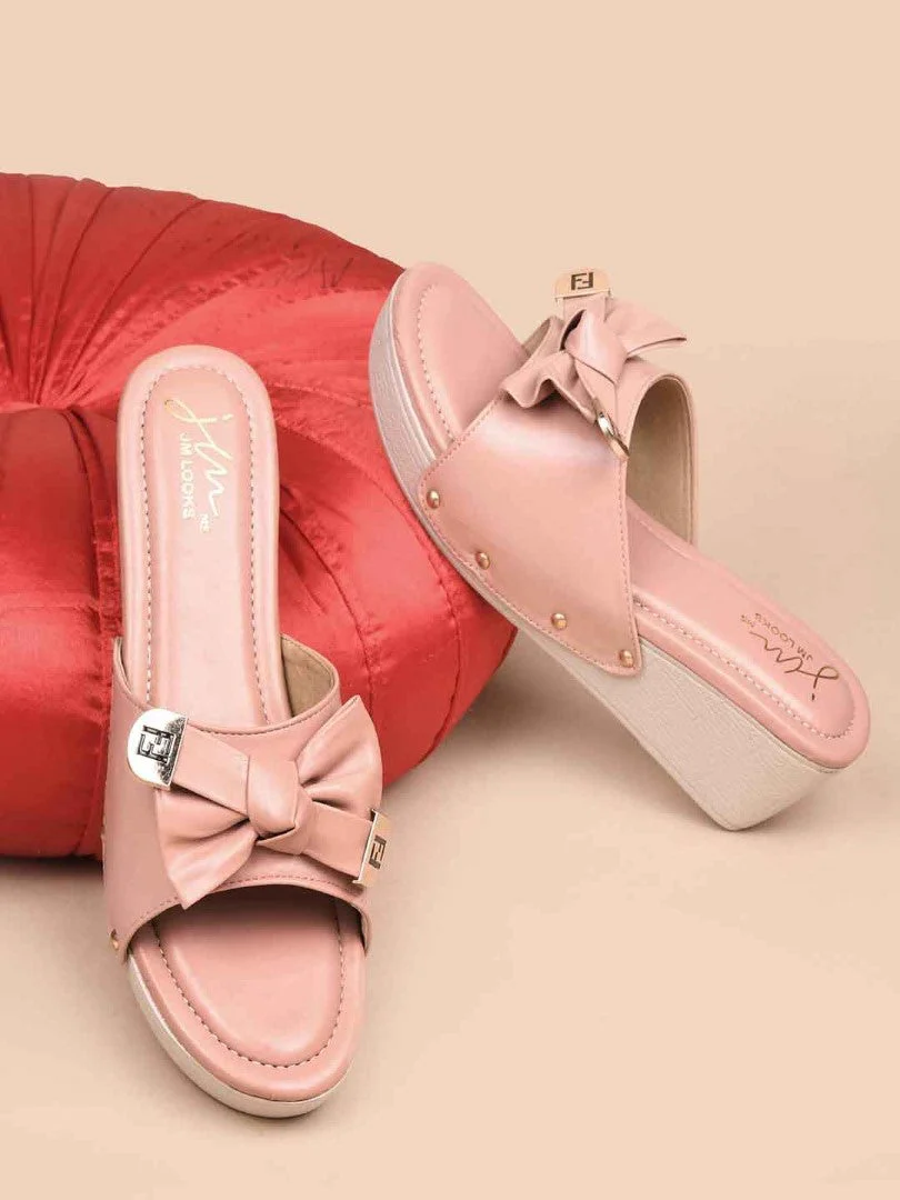 JM Looks Women's Bow Detail Platform Wedges - Image 6