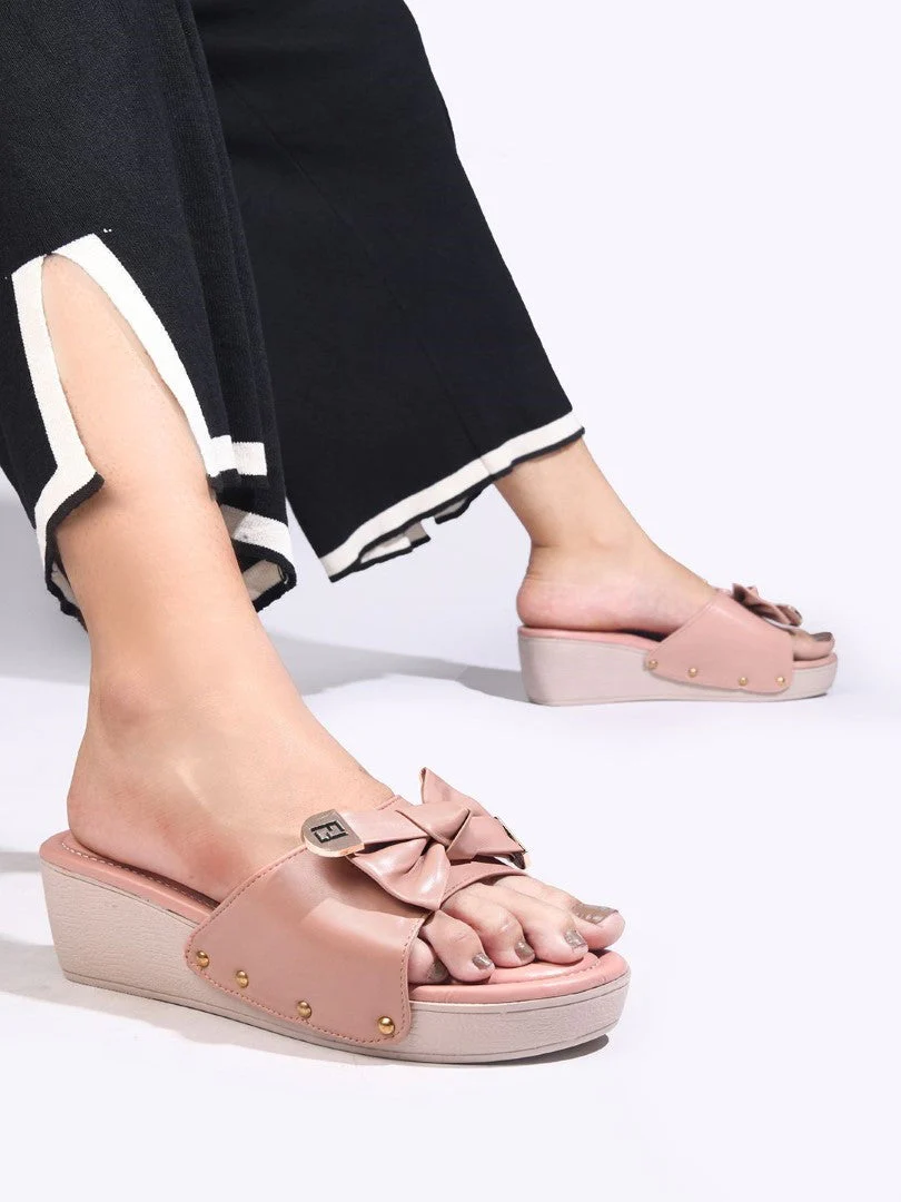 JM Looks Women's Bow Detail Platform Wedges - Image 7