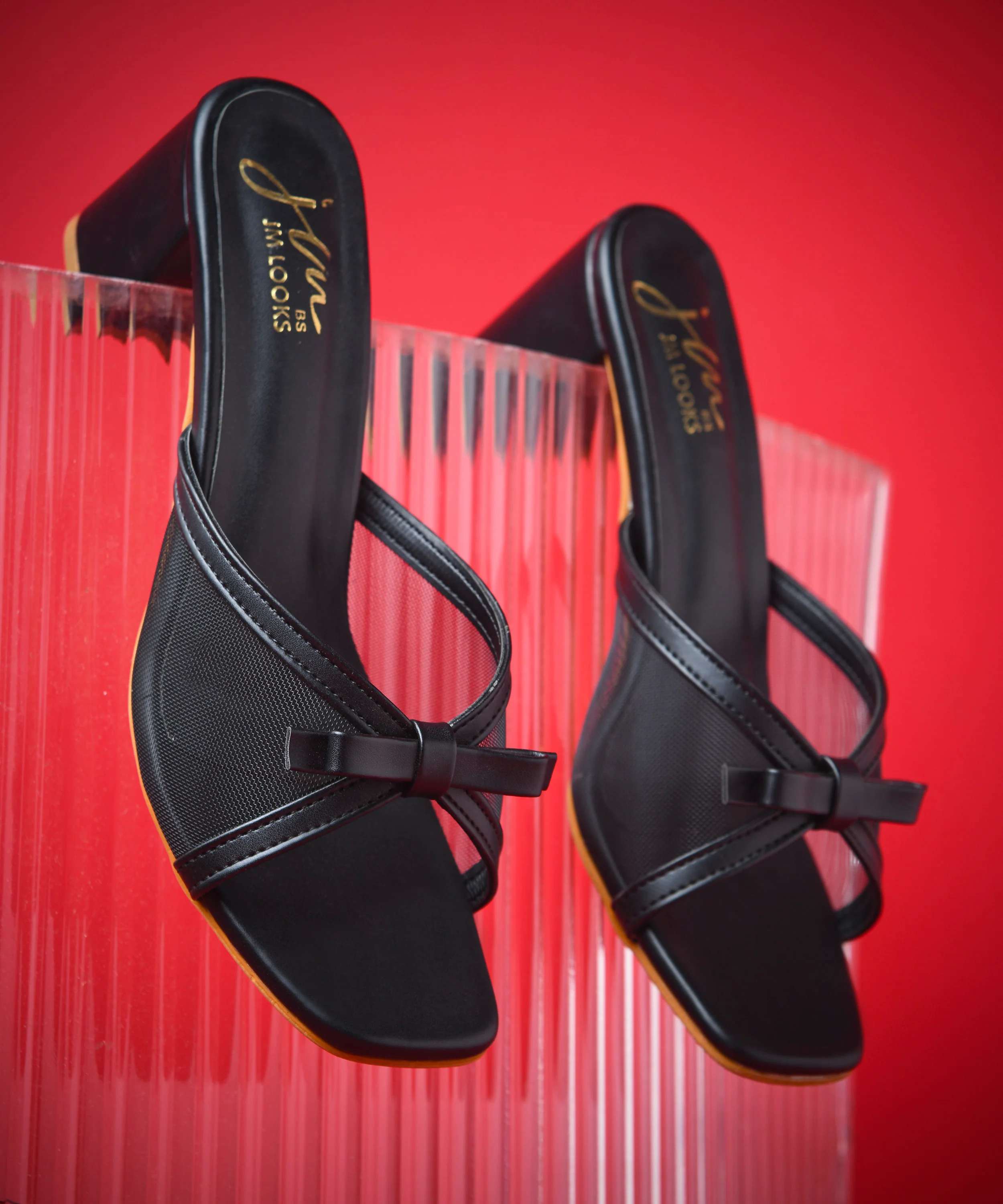 Chic Mesh Strap Bow Slide Sandals - Image 6