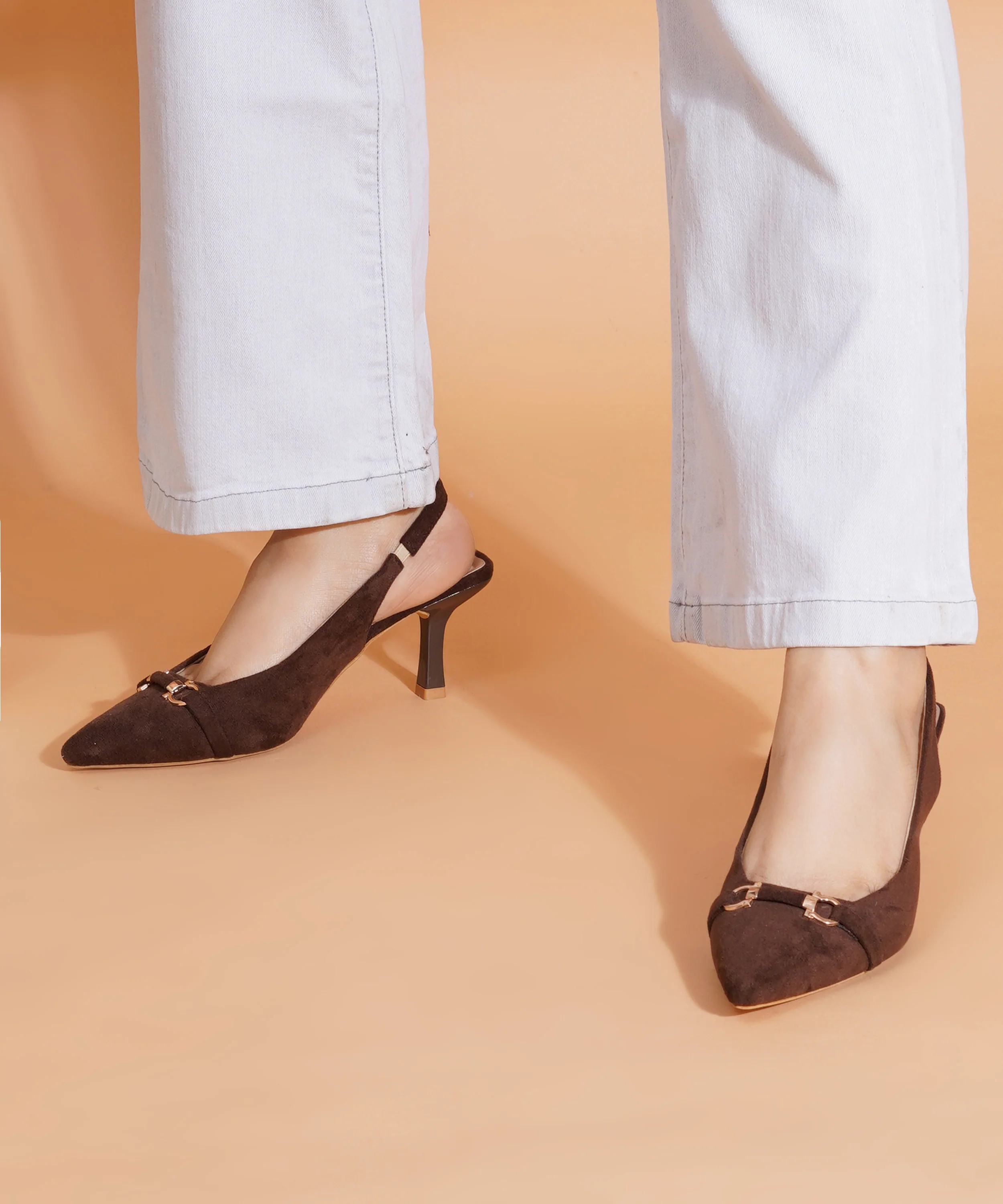 Chic Metal Accent Slingback Heels - Image 10