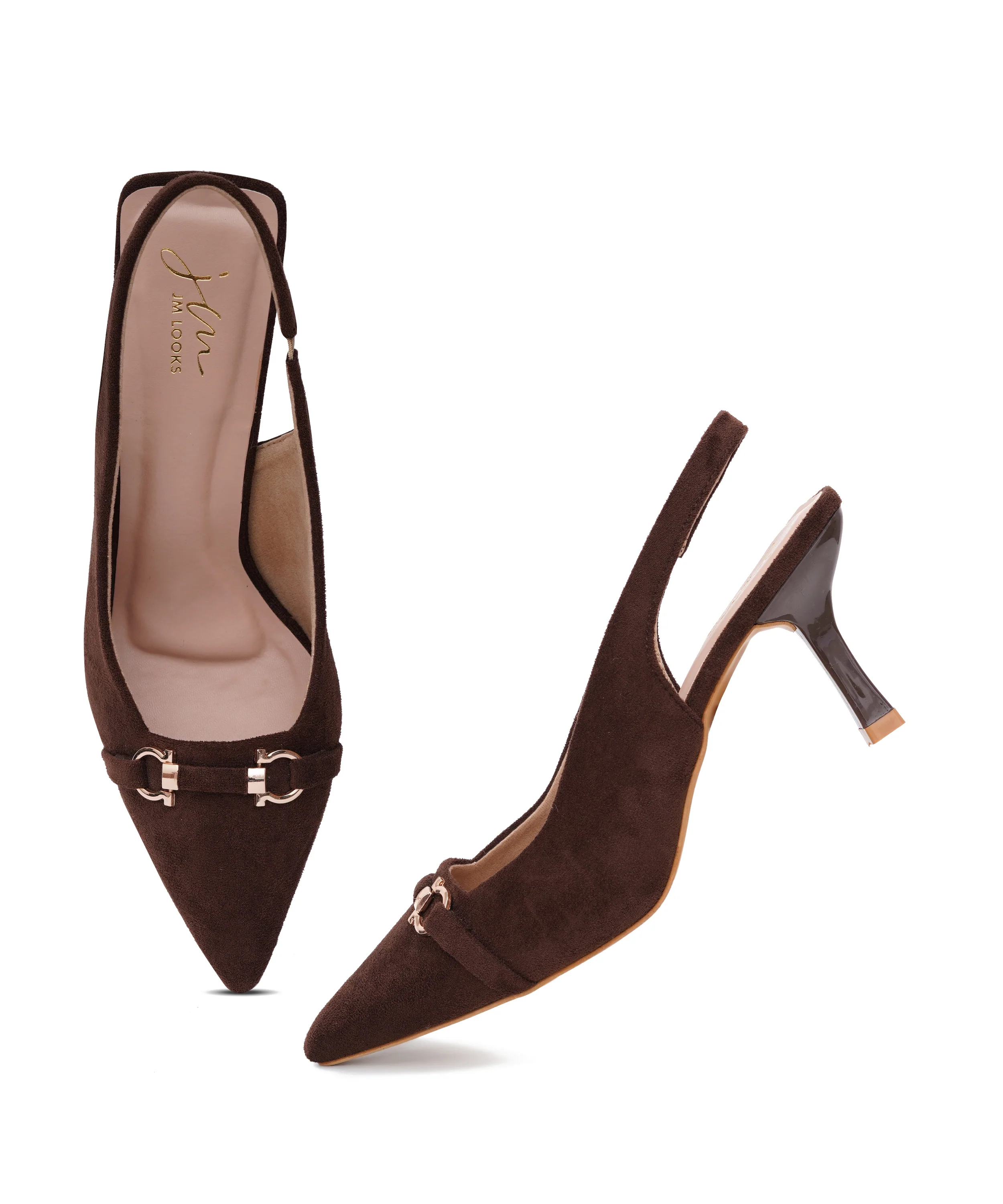 Chic Metal Accent Slingback Heels - Image 11