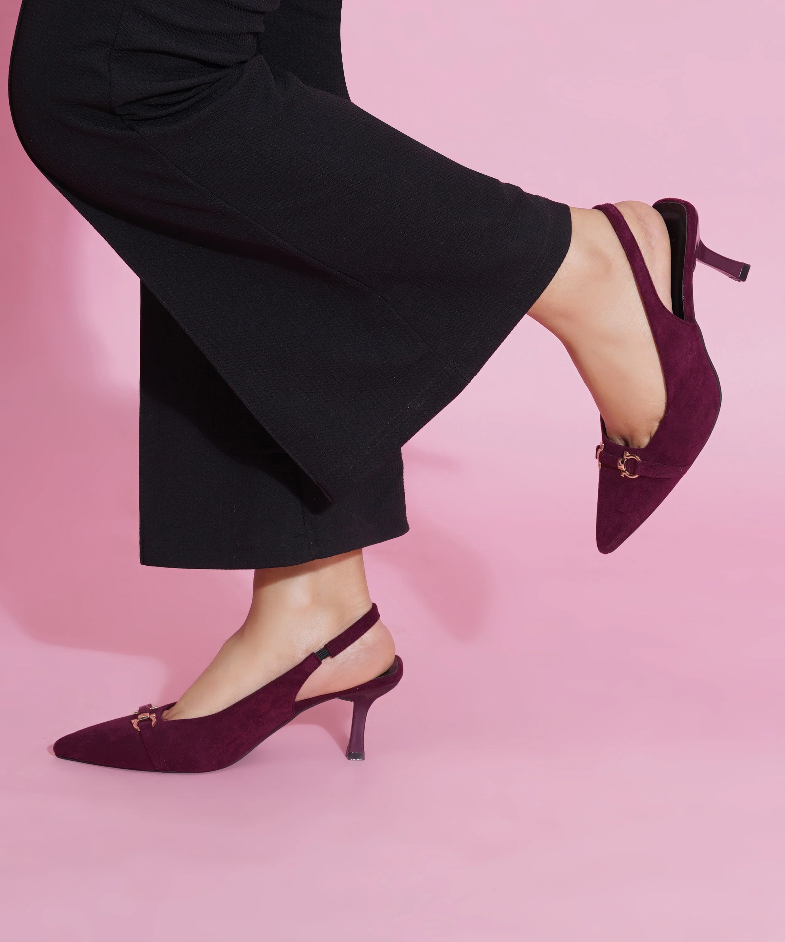 Chic Metal Accent Slingback Heels - Image 14