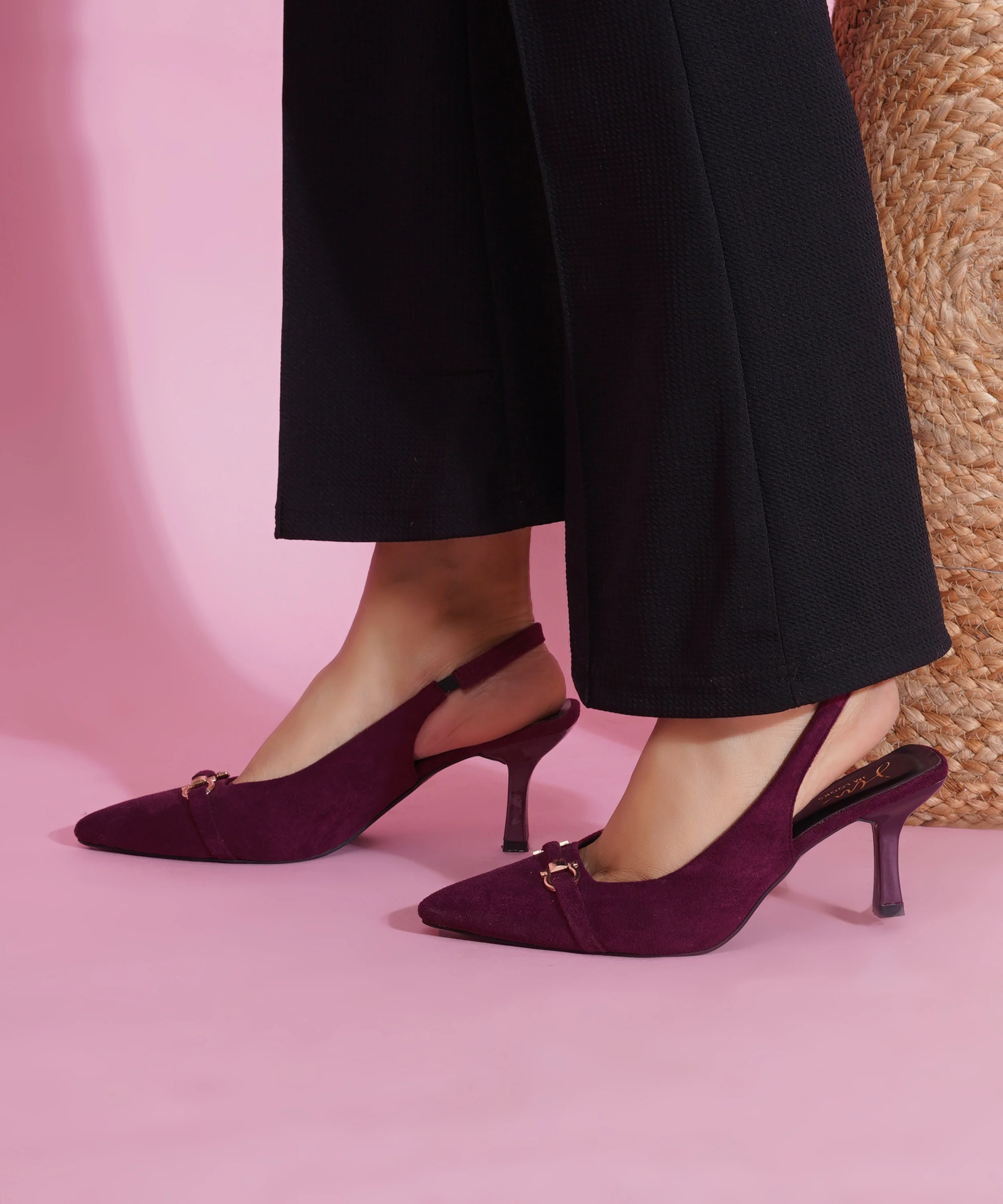 Chic Metal Accent Slingback Heels - Image 15