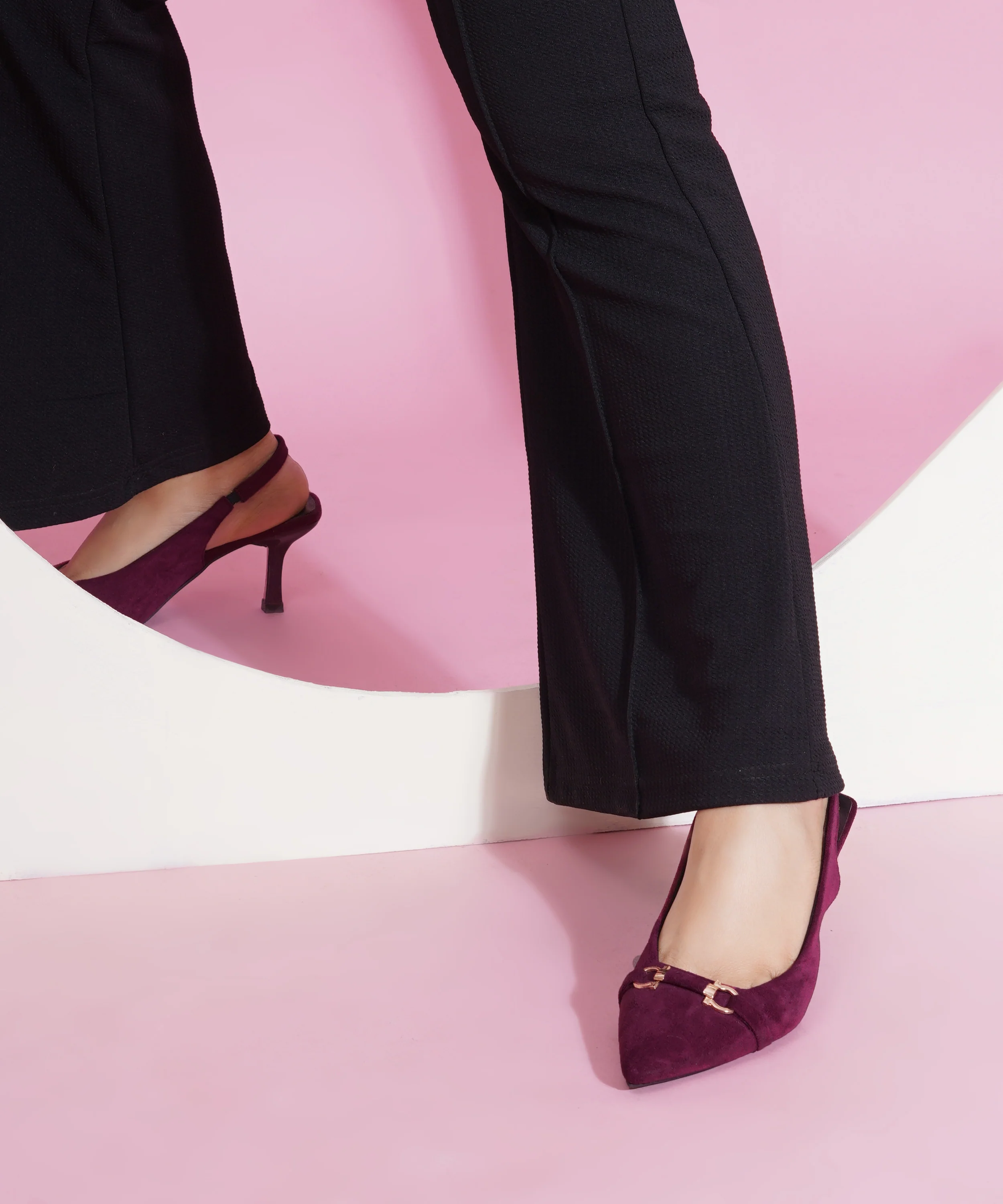 Chic Metal Accent Slingback Heels - Image 16