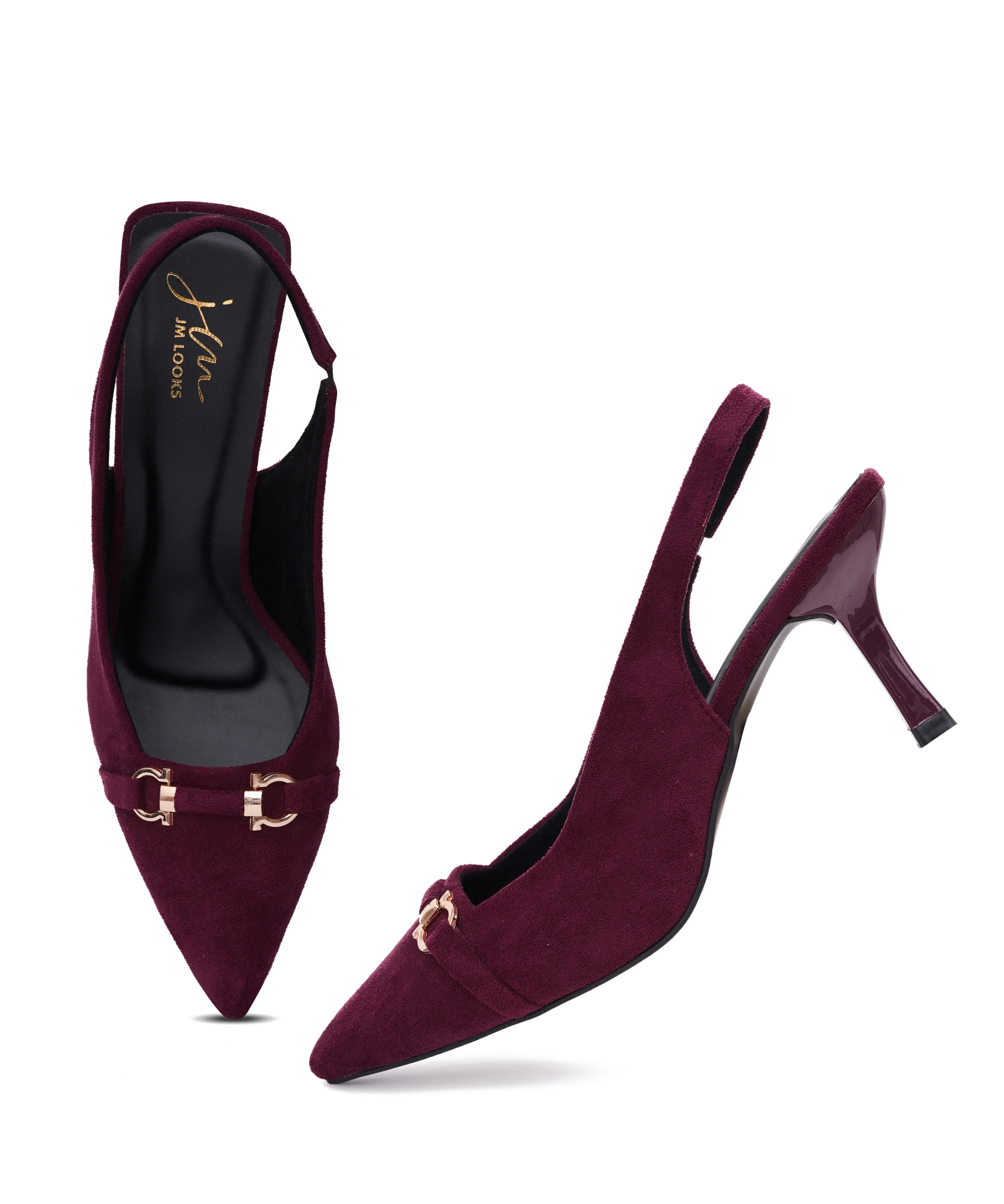 Chic Metal Accent Slingback Heels - Image 17