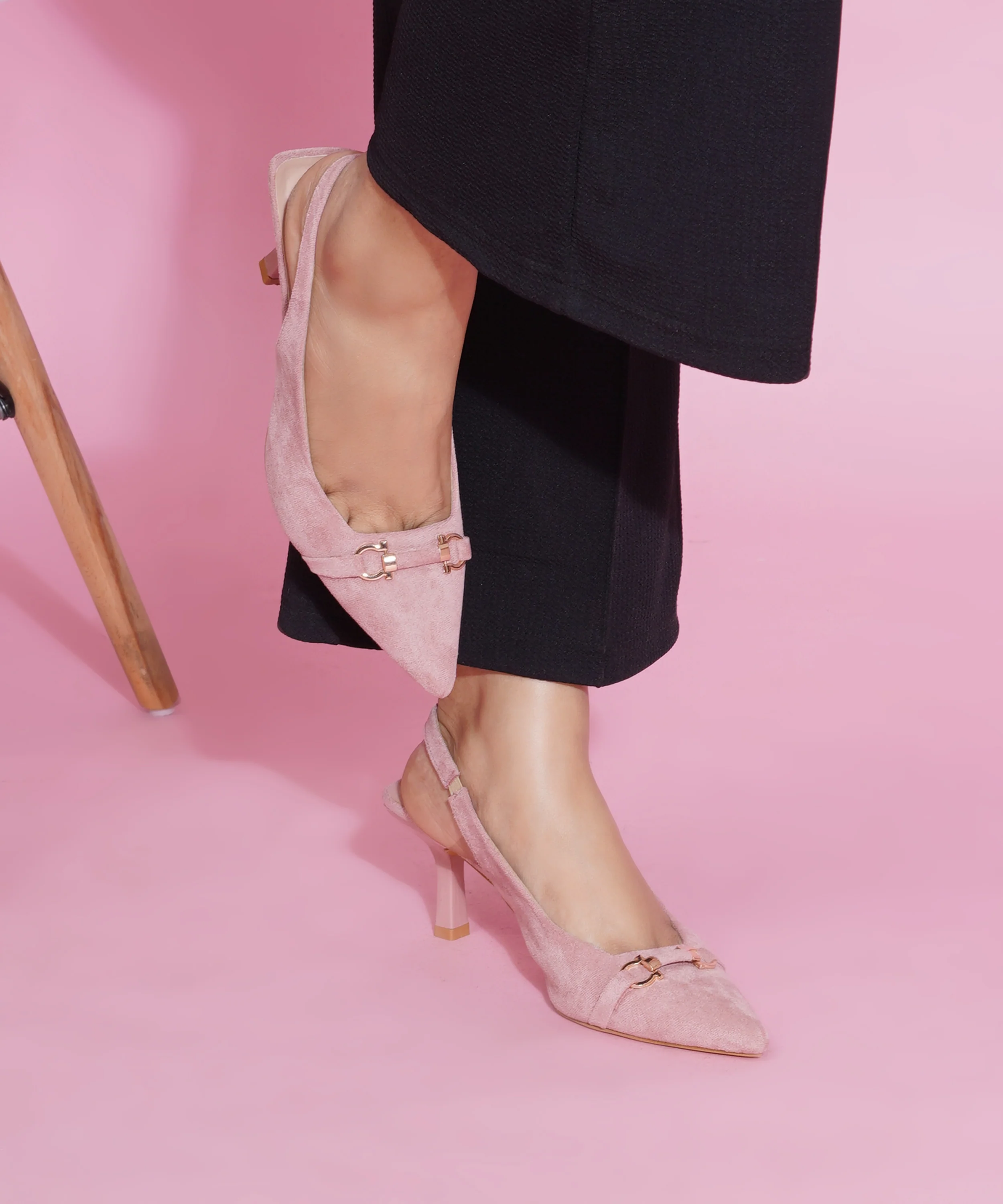 Chic Metal Accent Slingback Heels - Image 22