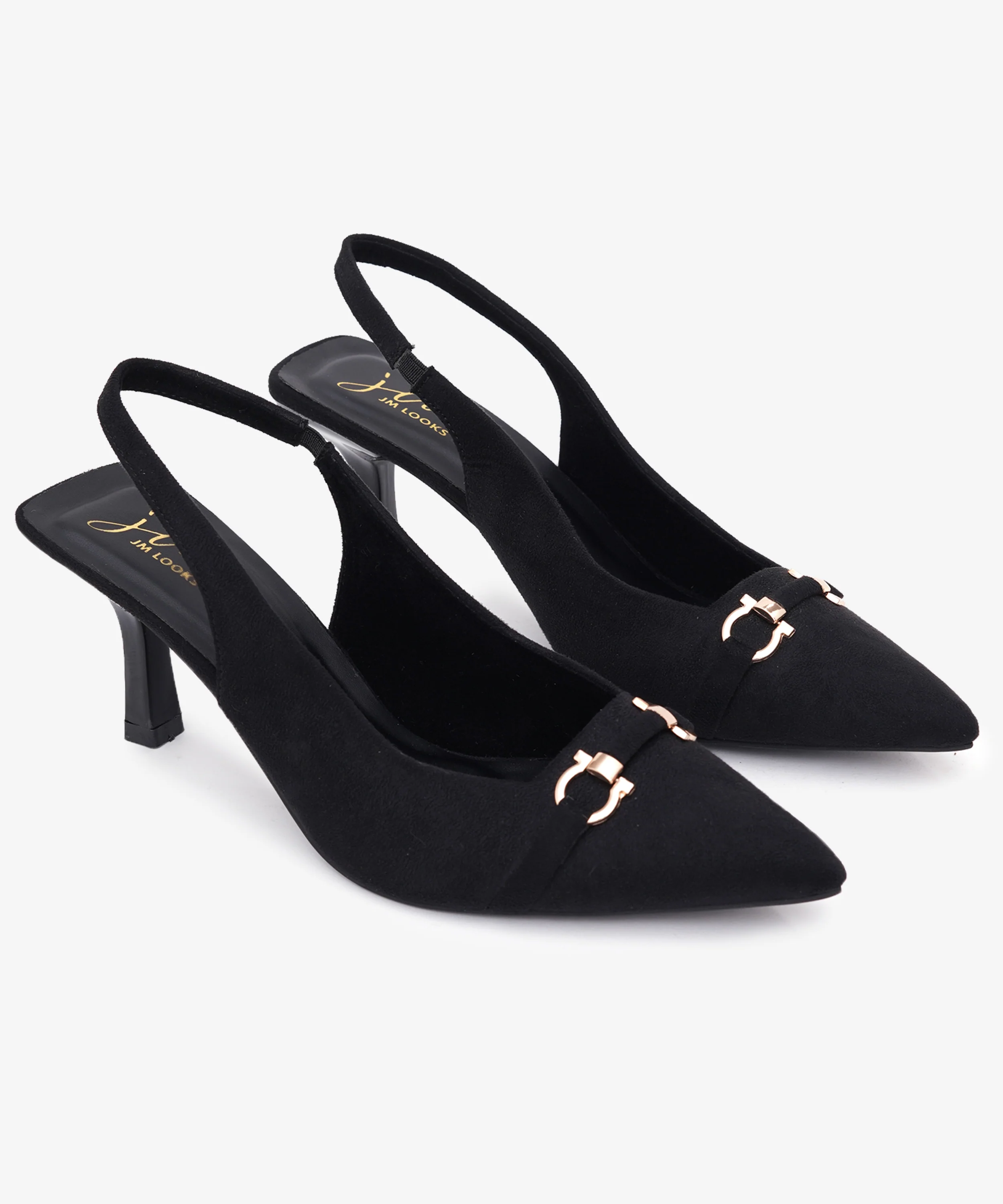 Chic Metal Accent Slingback Heels - Image 6