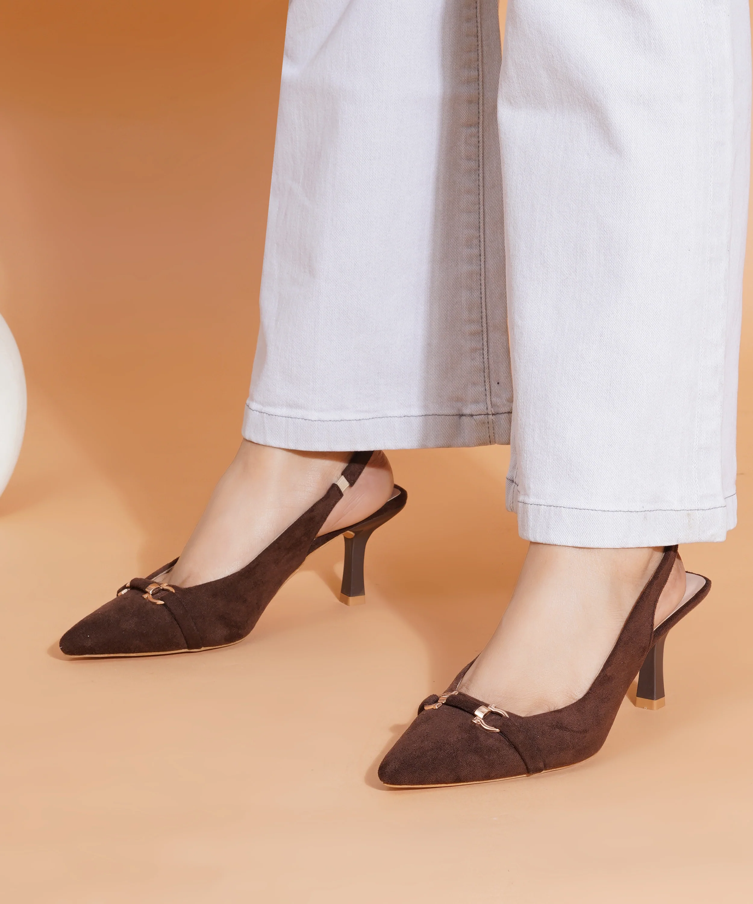 Chic Metal Accent Slingback Heels - Image 9