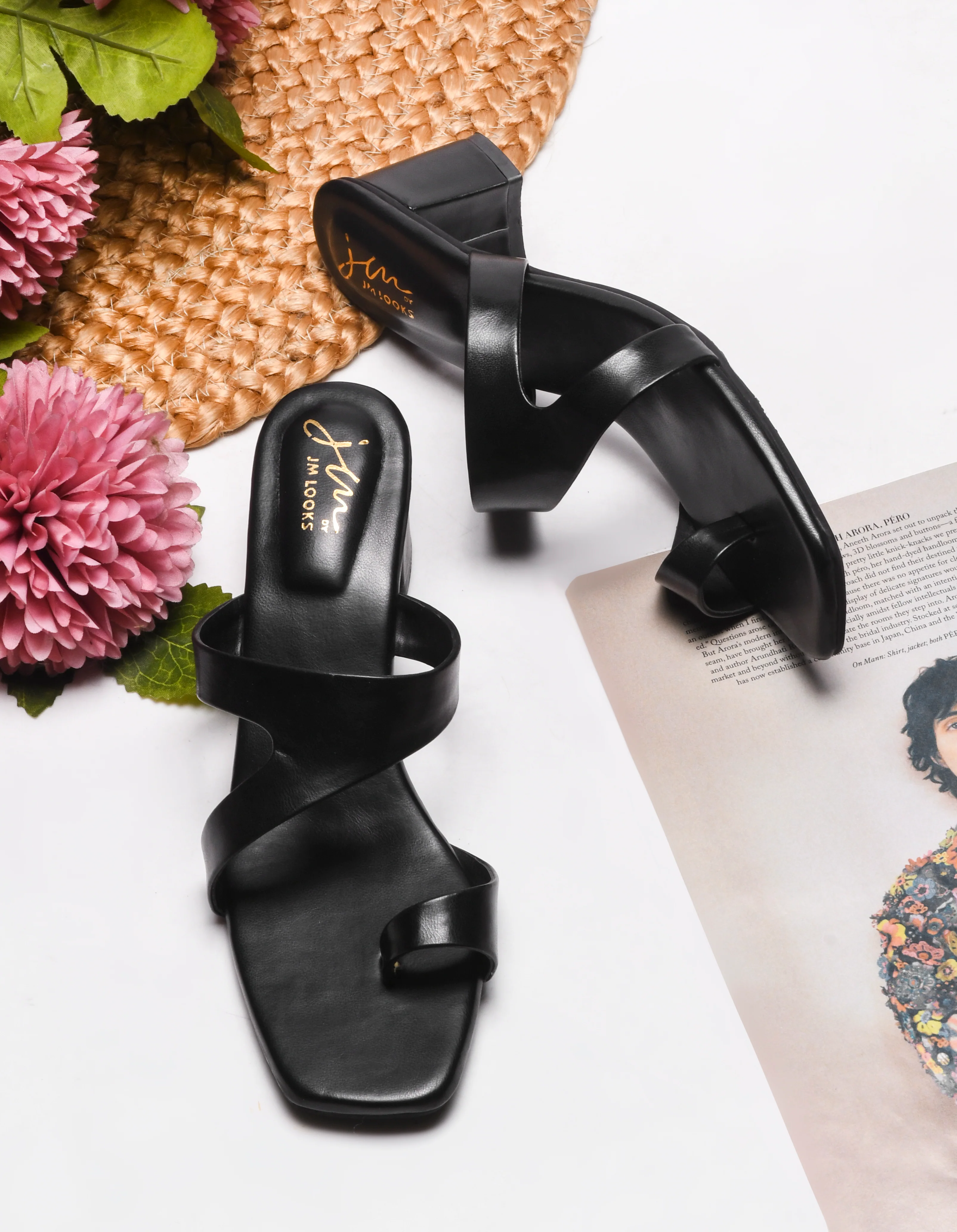 Jm Looks Women's Dual Strap Block Heel Mules - Image 3