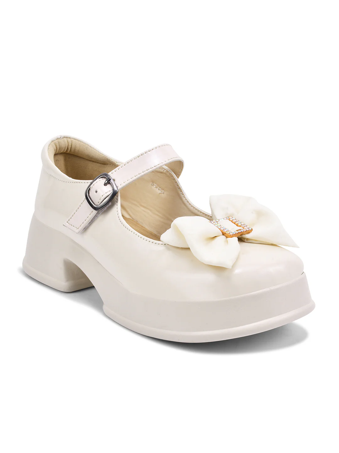 Chunky Heel Mary Jane Flats with Buckle Strap - Image 13