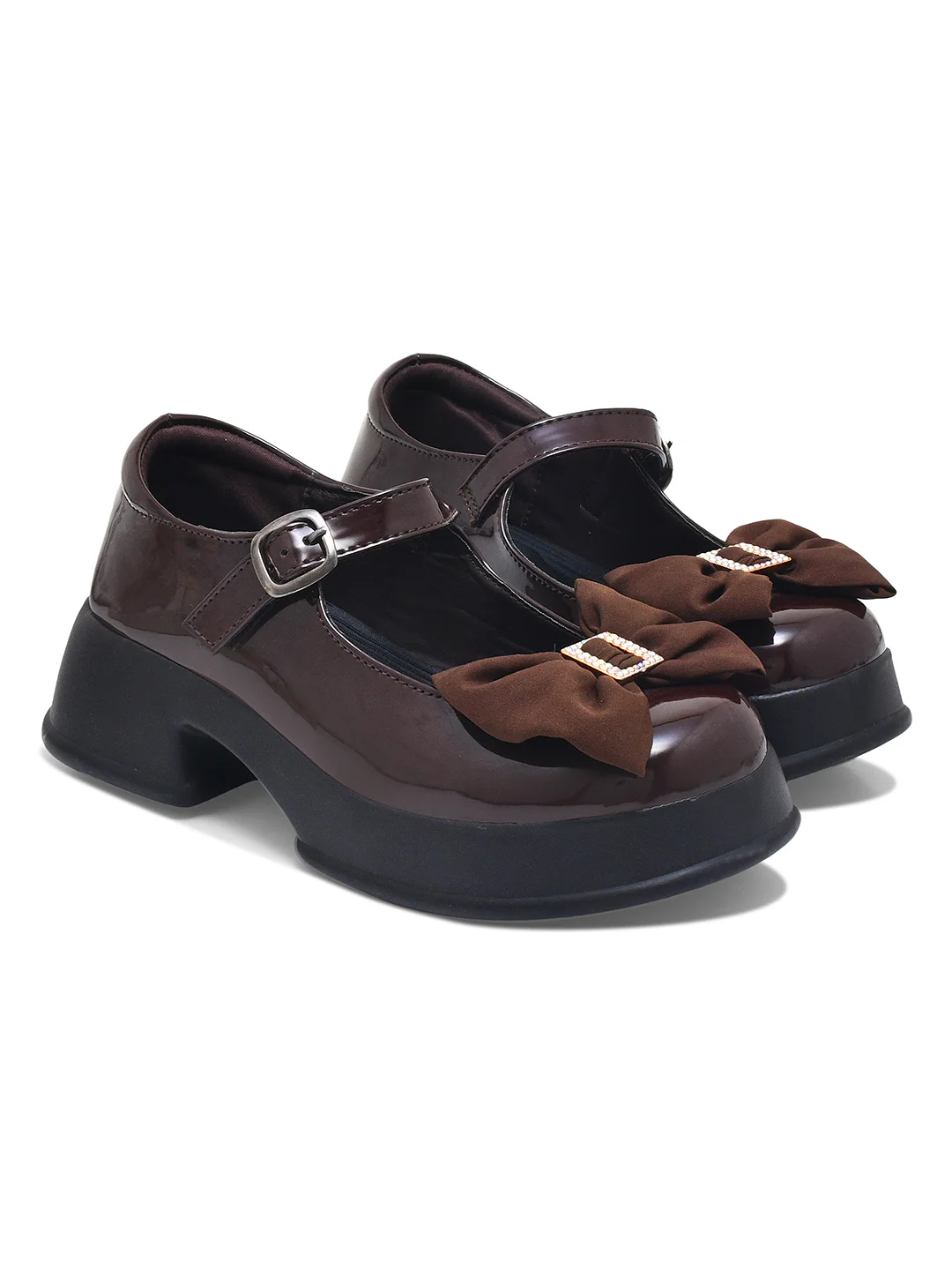 Chunky Heel Mary Jane Flats with Buckle Strap - Image 17