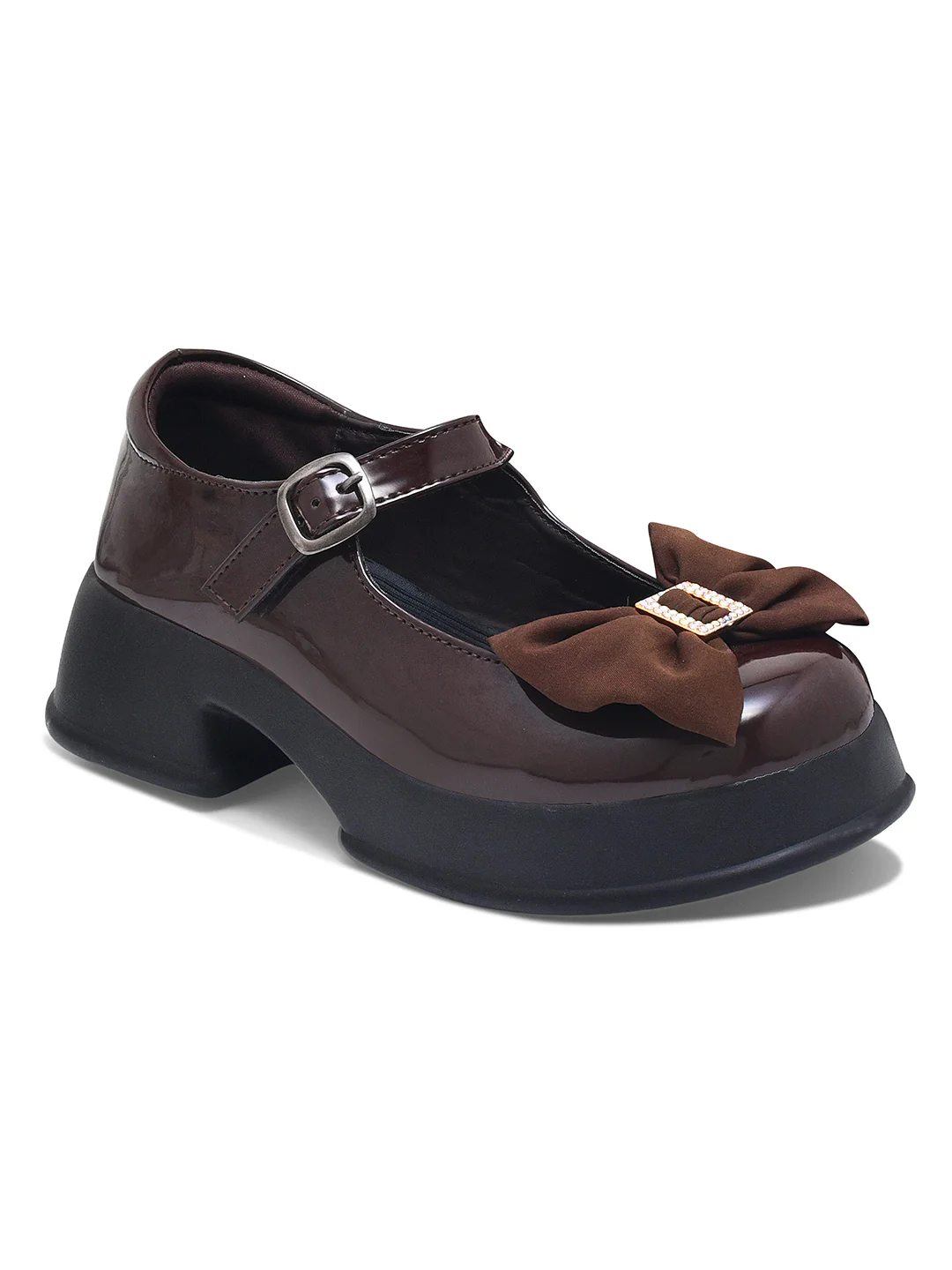 Chunky Heel Mary Jane Flats with Buckle Strap - Image 18