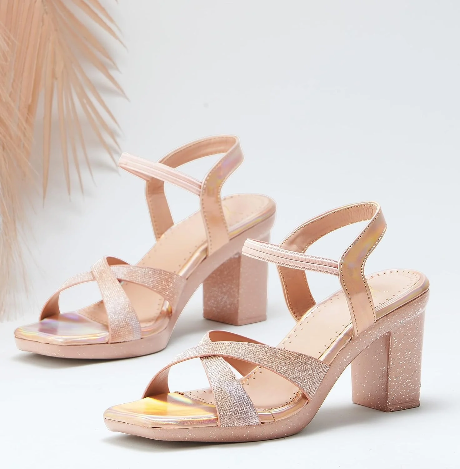 Chunky Heel Sandal with Ankle Strap - Image 14