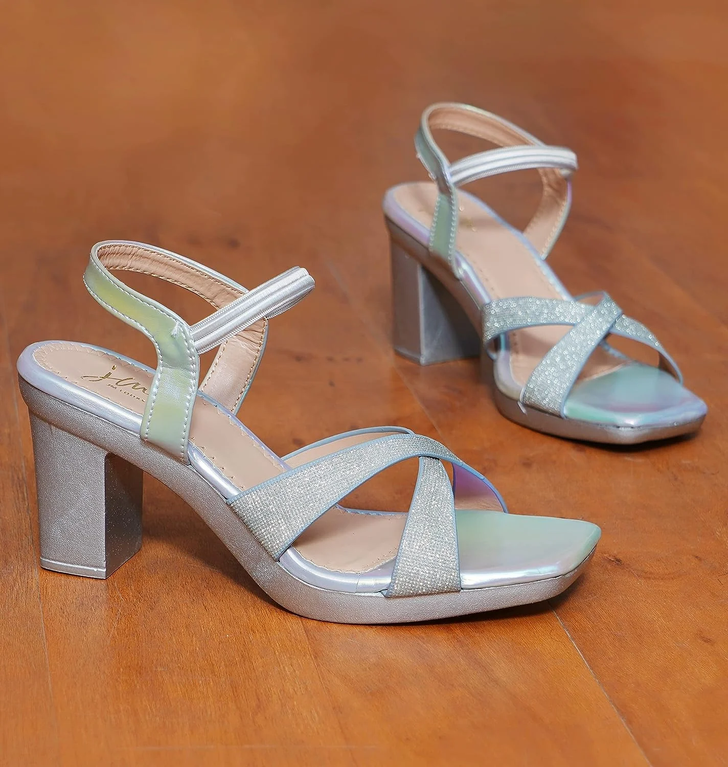 Chunky Heel Sandal with Ankle Strap - Image 2