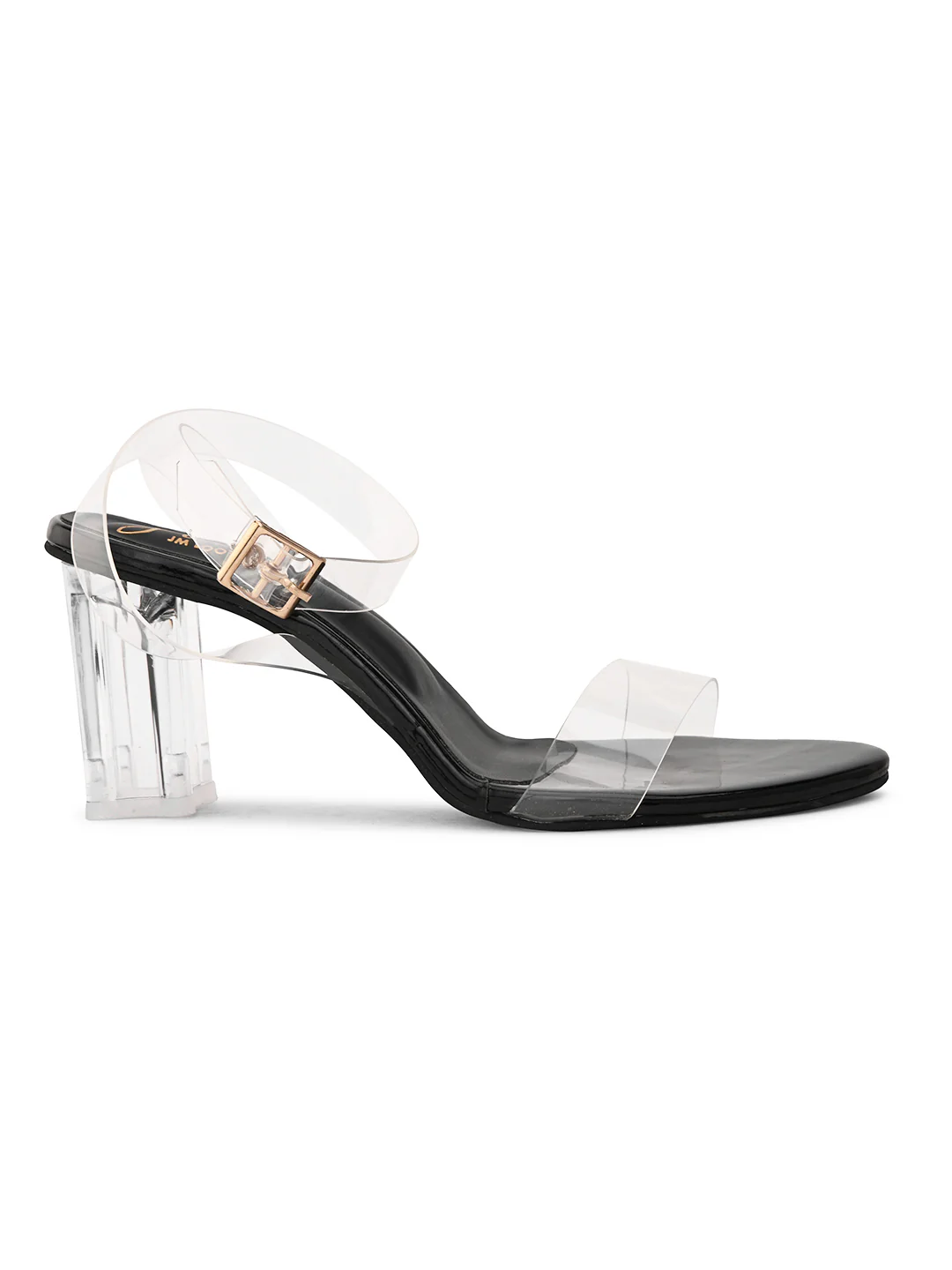 Chunky Heeled Sandals with Transparent Strap - Image 12