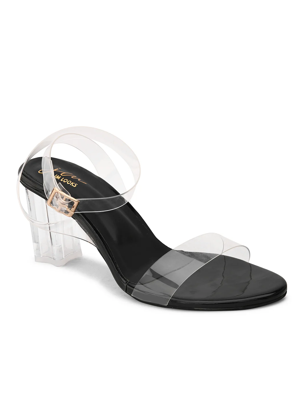 Chunky Heeled Sandals with Transparent Strap - Image 13