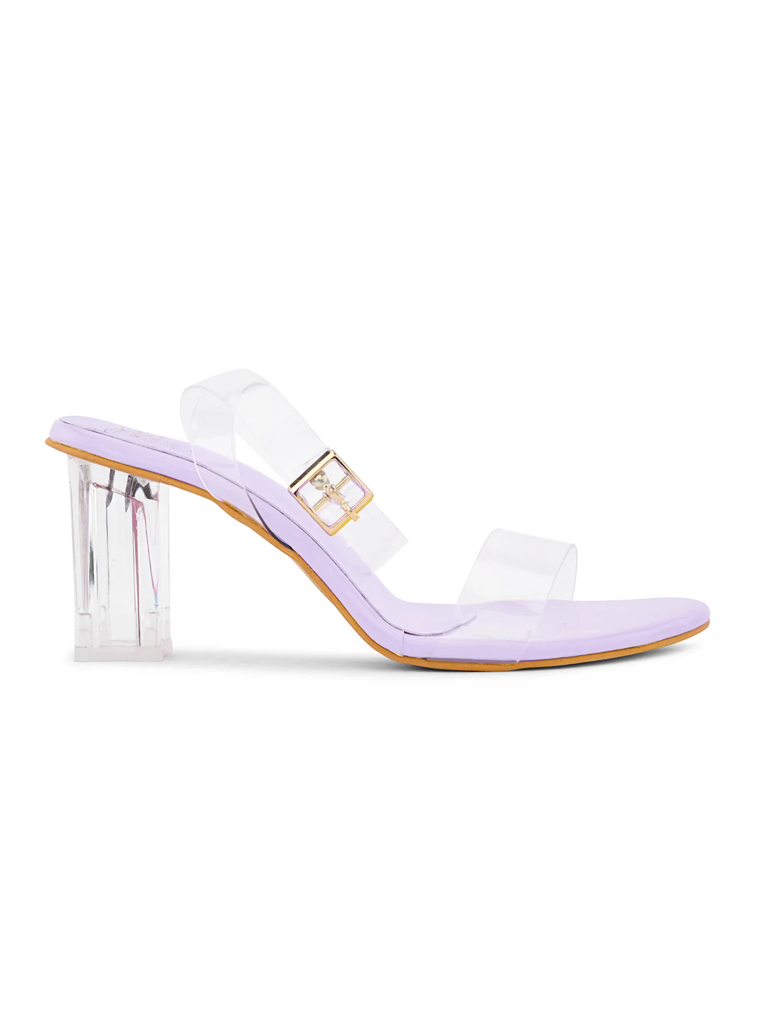 Chunky Heeled Sandals with Transparent Strap - Image 17