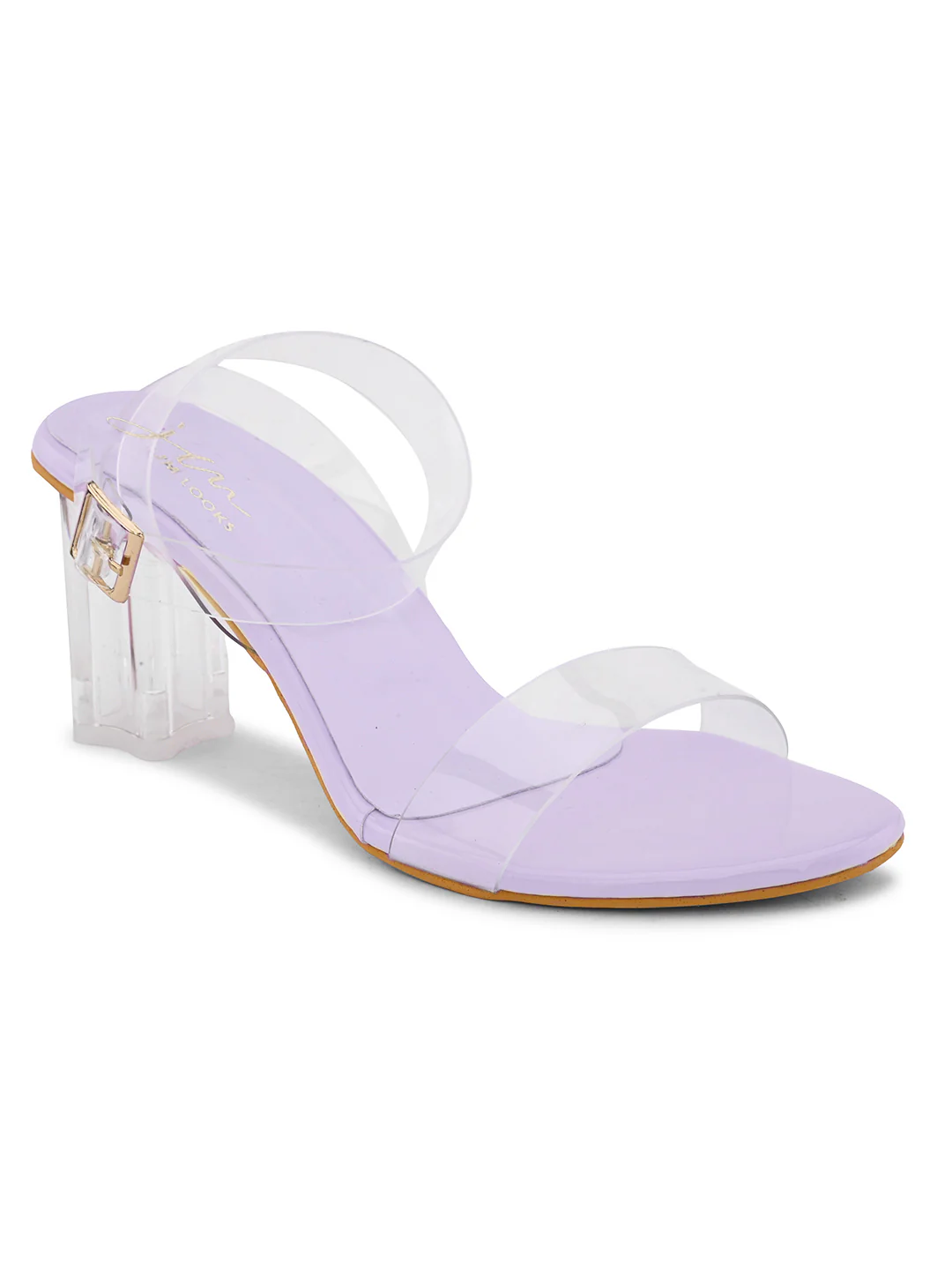 Chunky Heeled Sandals with Transparent Strap - Image 18