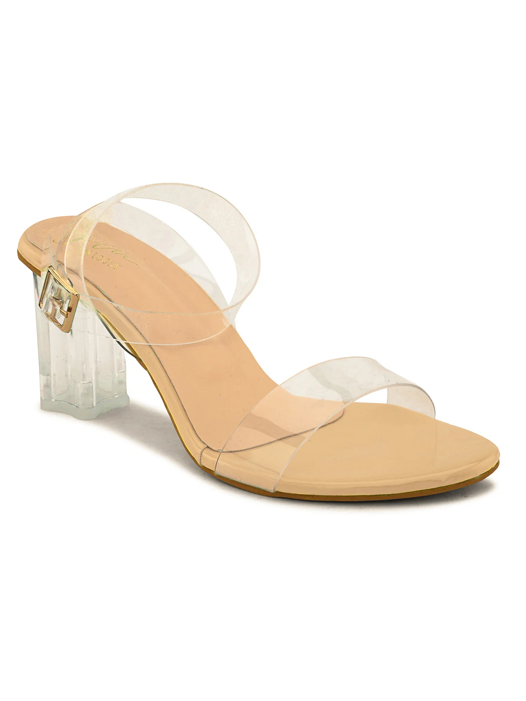 Chunky Heeled Sandals with Transparent Strap - Image 7