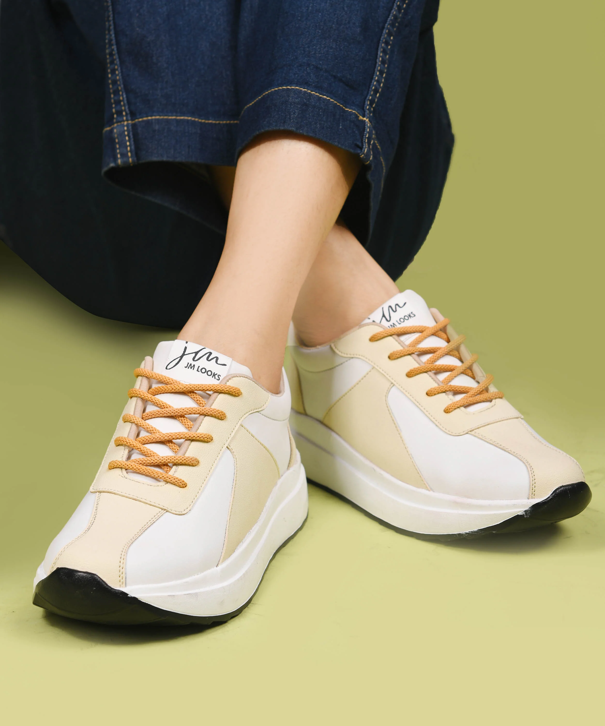 Chunky Lace-Up Sneakers with Cushioned Sole - Image 3